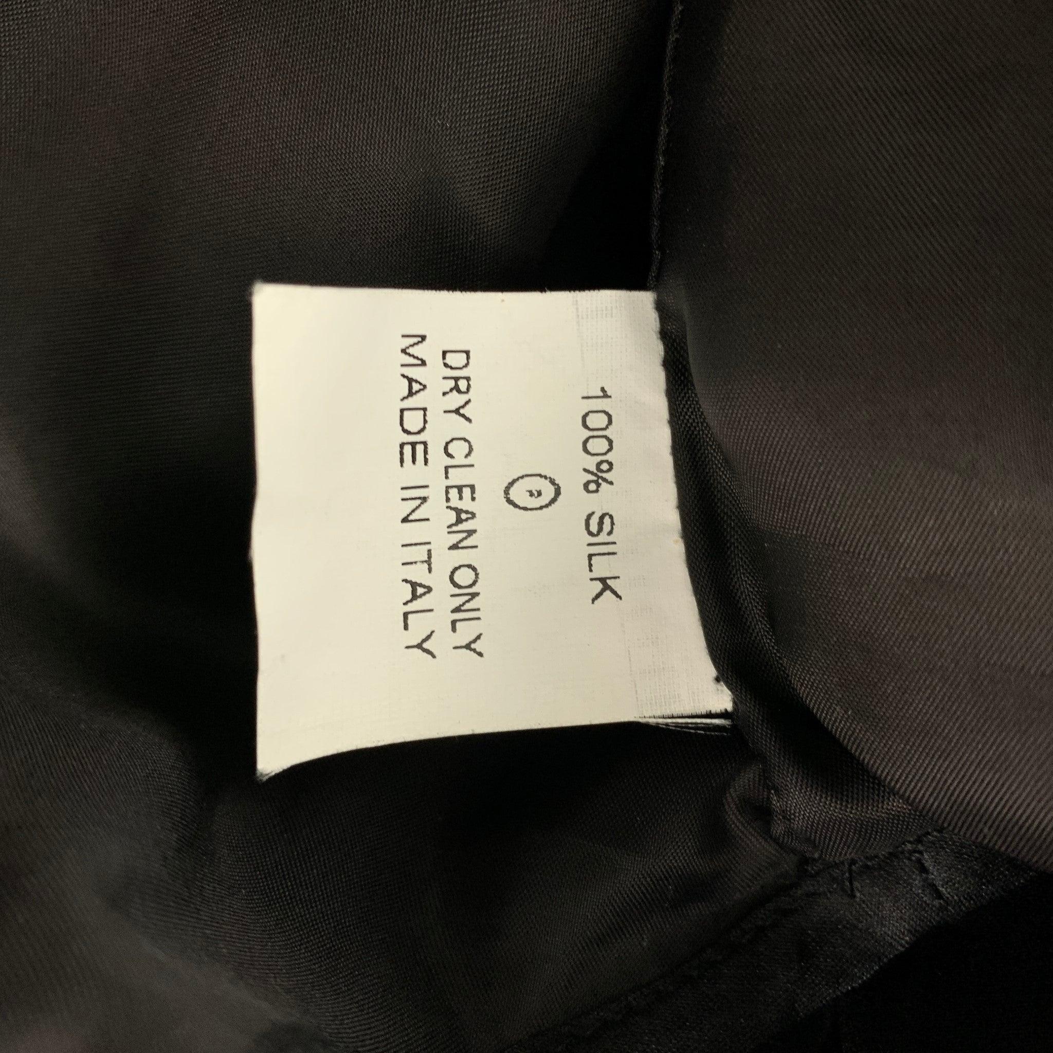 HUSSEIN CHALAYAN Size M Black Silk Pleated A-Line Dress For Sale 1