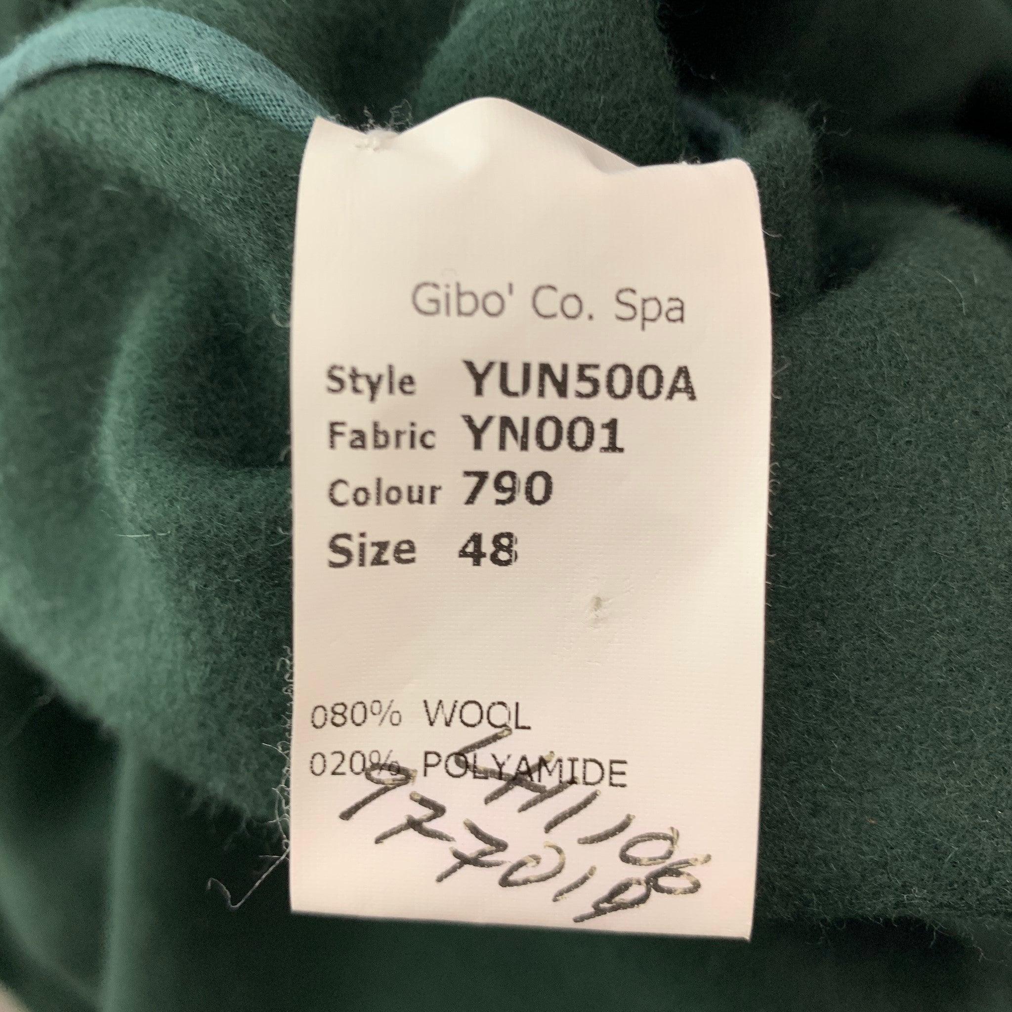 HUSSEIN CHALAYAN Taille S - Chemise à manches longues en laine mélangée verte avec patch de poche en vente 1
