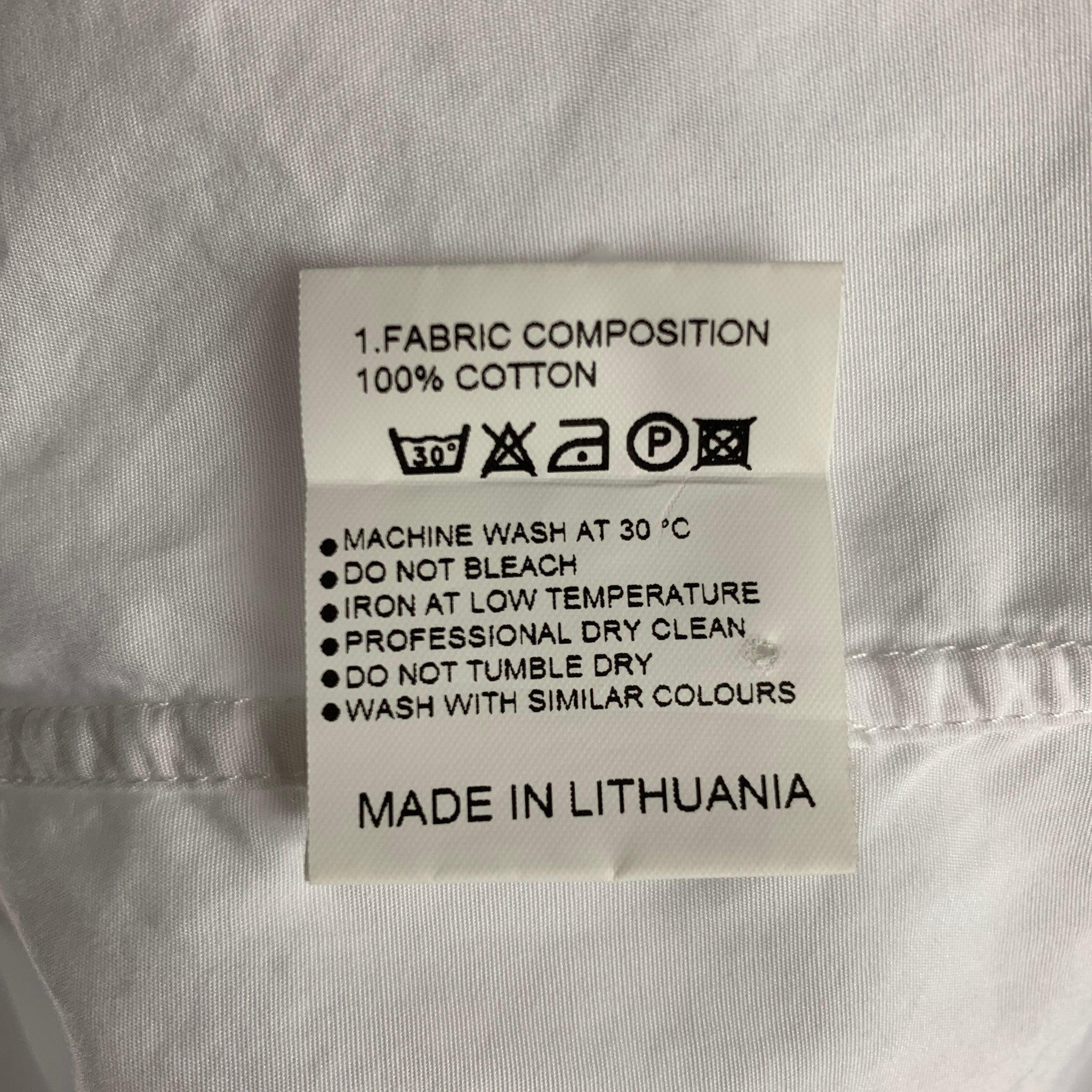 HUSSEIN CHALAYAN Taille S Chemise à manches longues en coton massif blanc col noué en vente 5