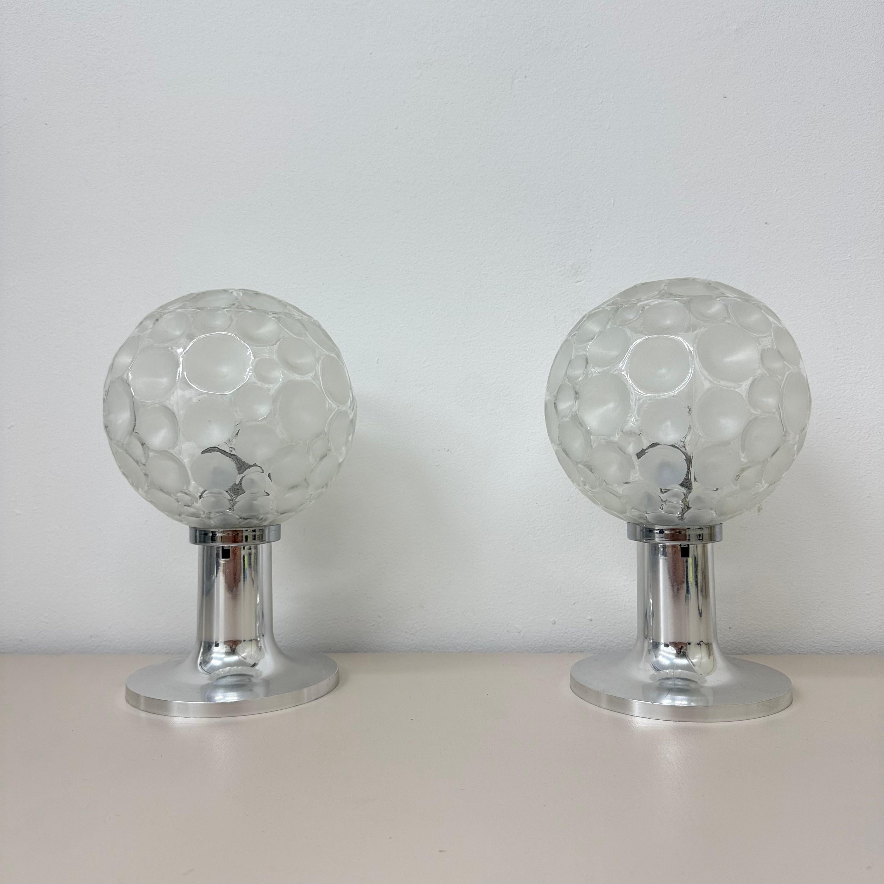 Hustadt leuchten glass table lamps , 1970s For Sale 5