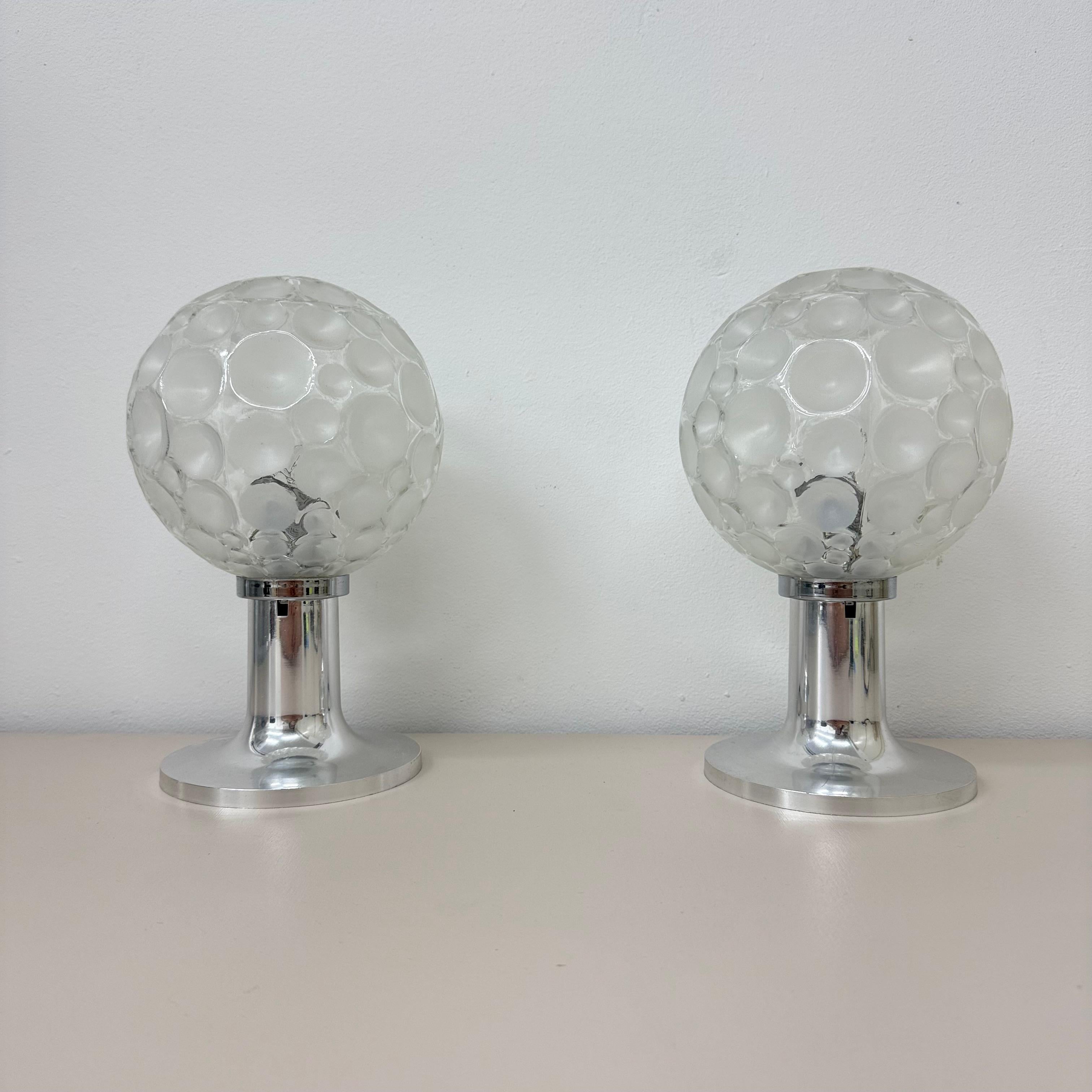 Hustadt leuchten glass table lamps , 1970s For Sale 7