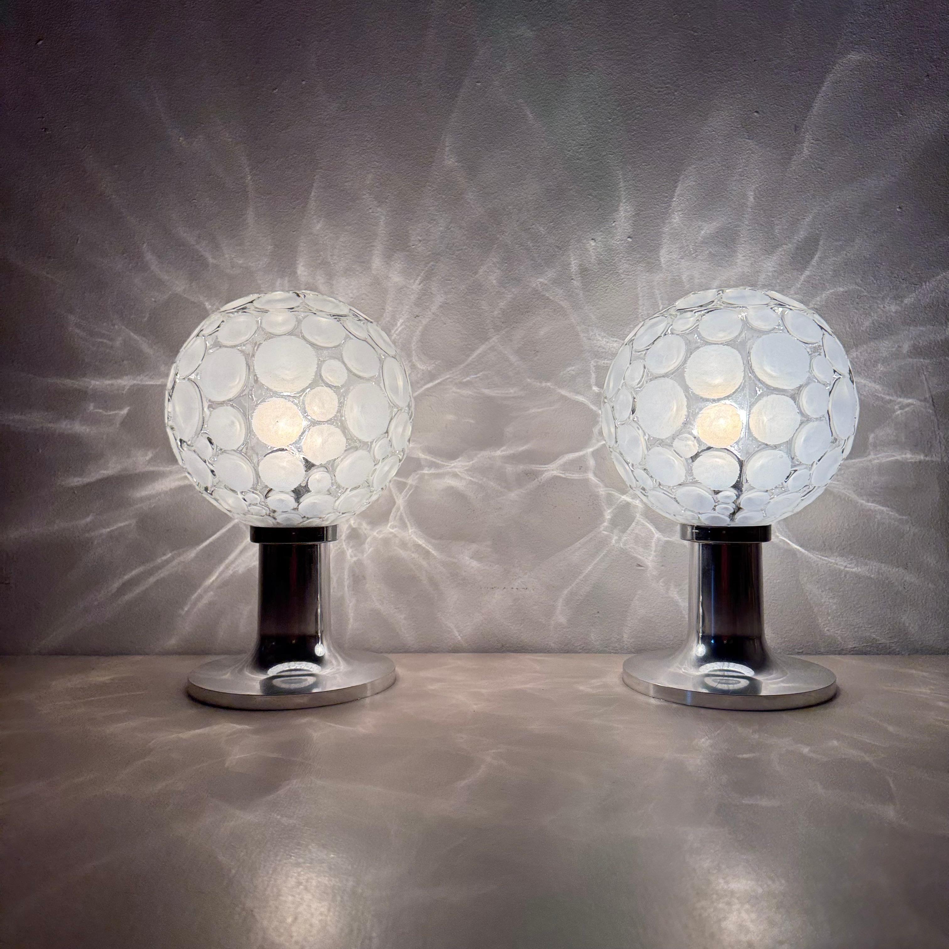 Mid-Century Modern Hustadt leuchten glass table lamps , 1970s For Sale