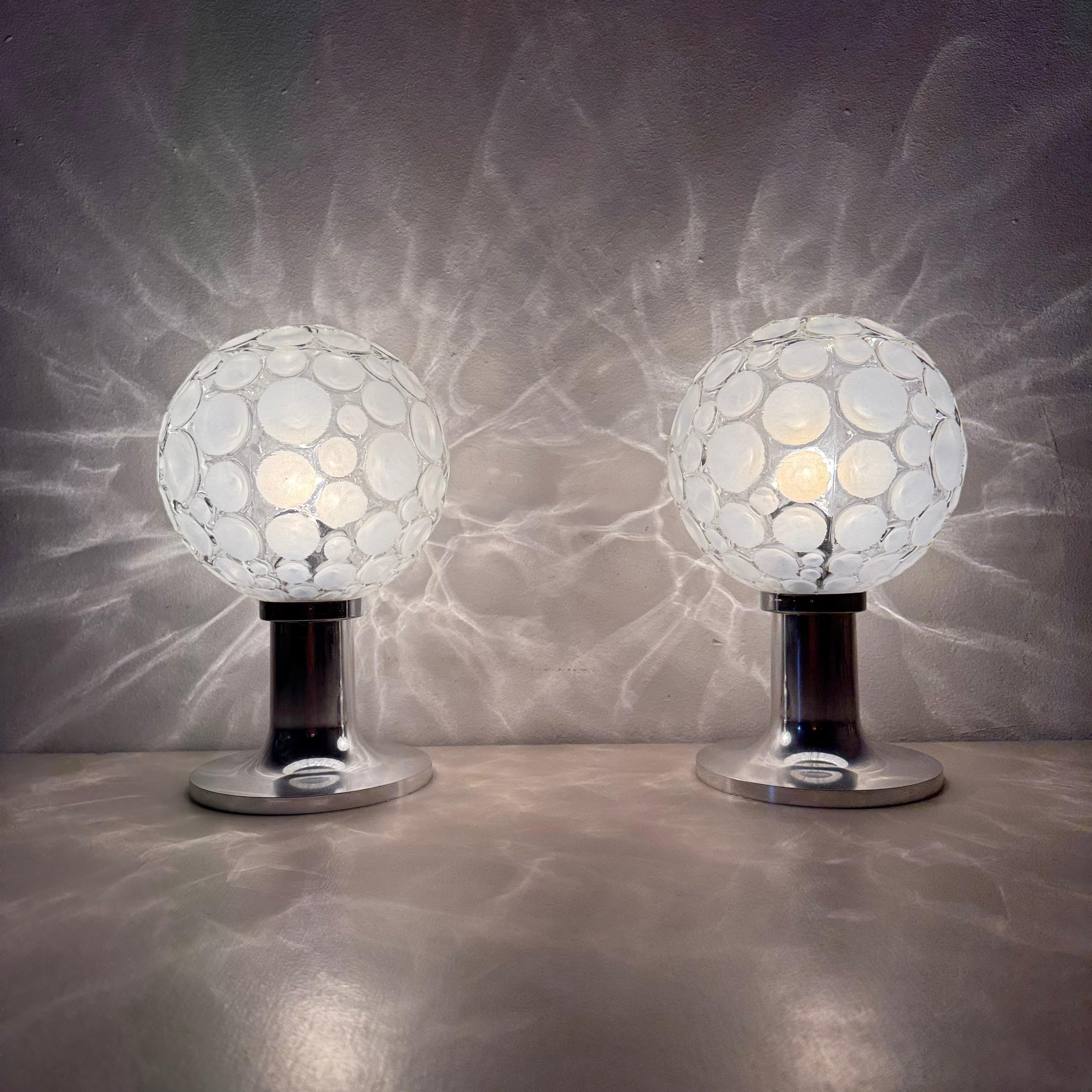 German Hustadt leuchten glass table lamps , 1970s For Sale