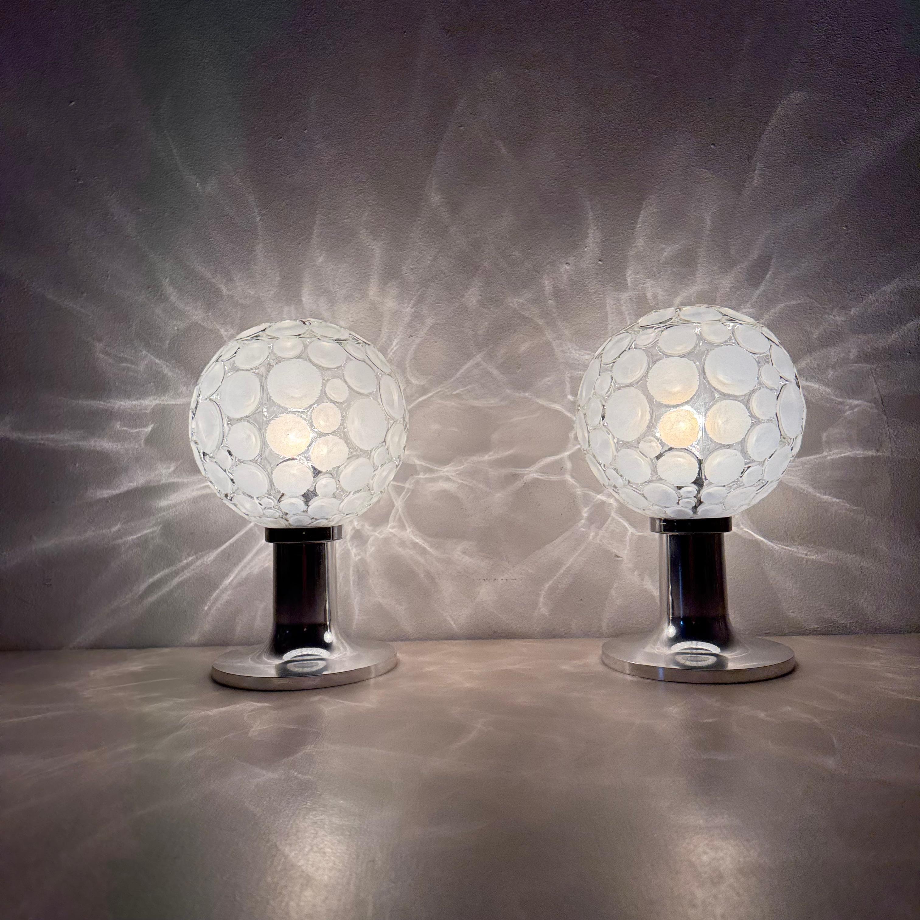 Late 20th Century Hustadt leuchten glass table lamps , 1970s For Sale
