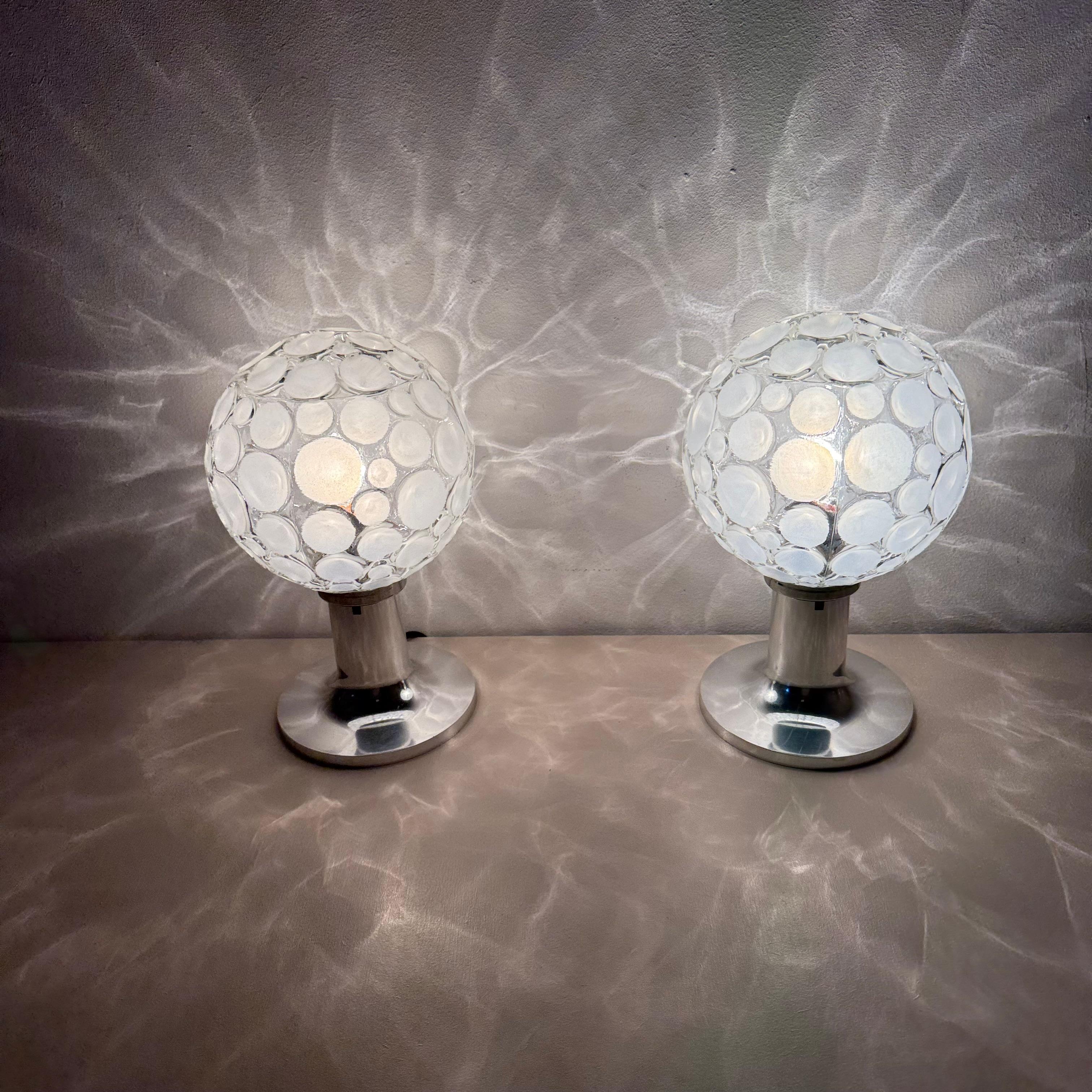 Glass Hustadt leuchten glass table lamps , 1970s For Sale
