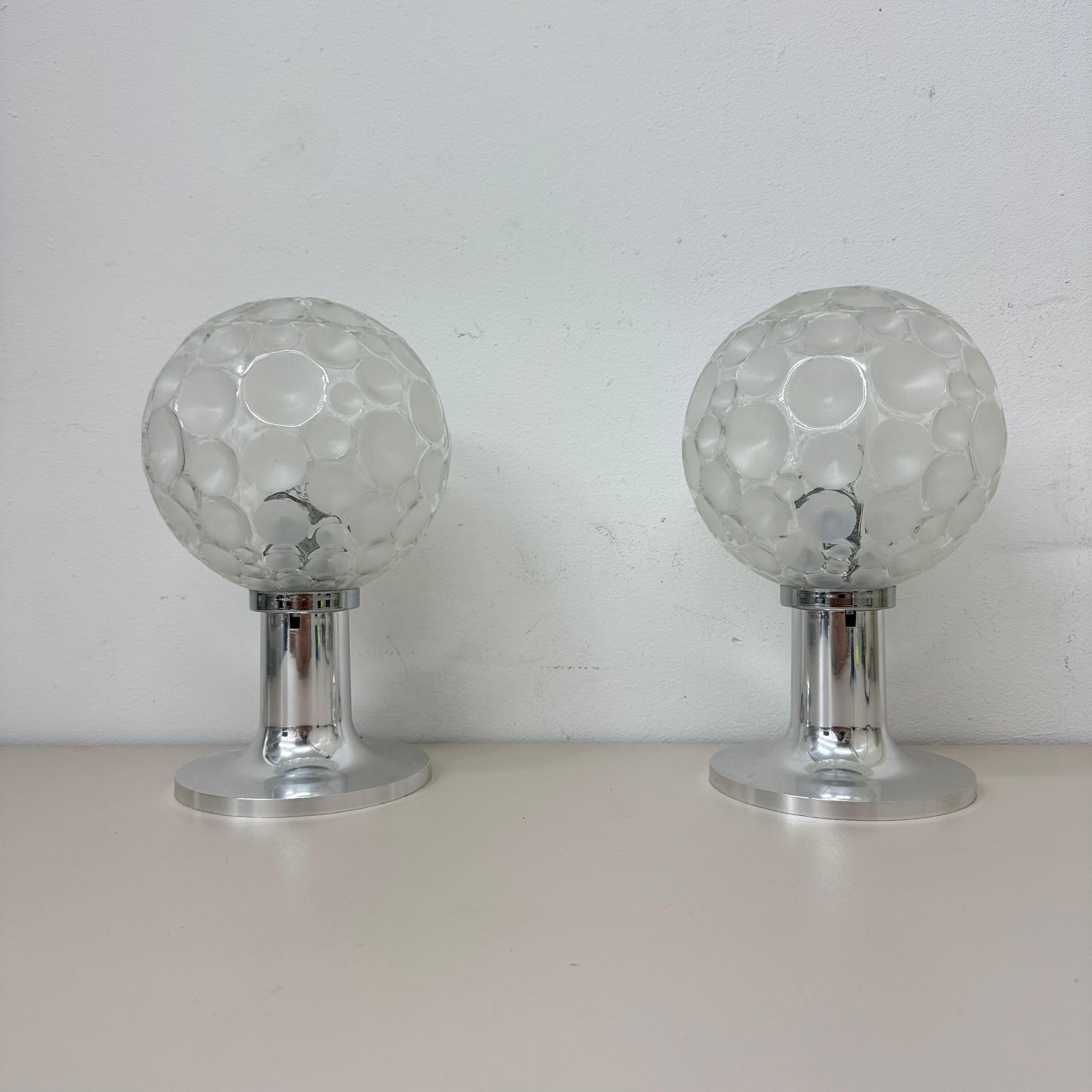 Hustadt leuchten glass table lamps , 1970s For Sale 1