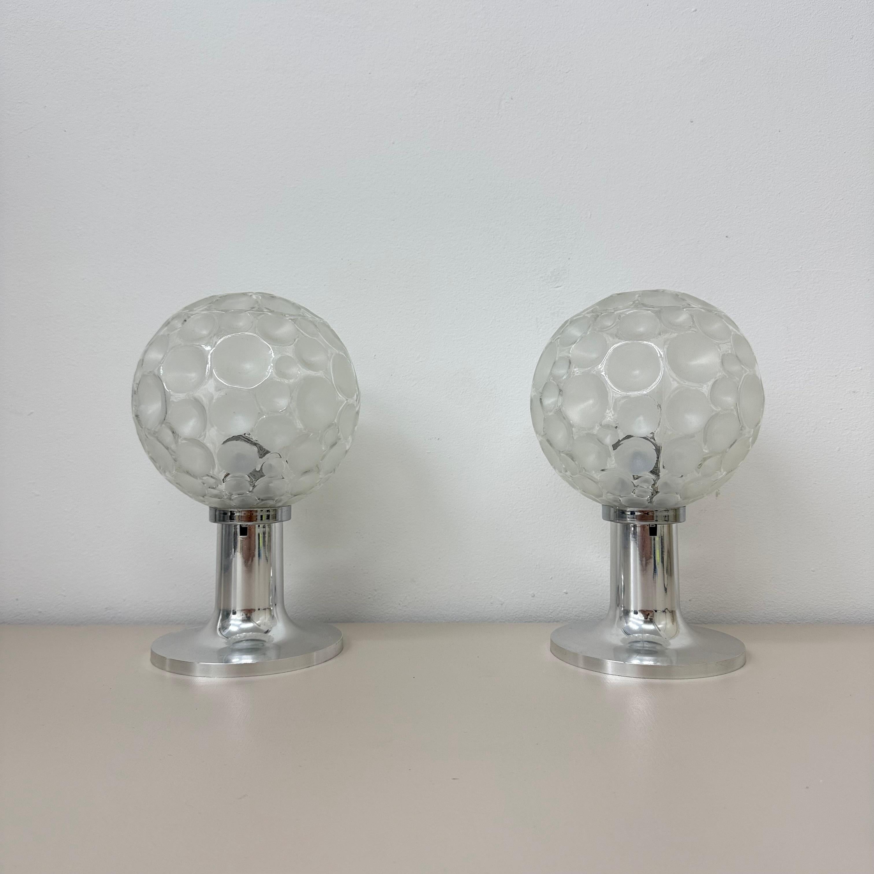 Hustadt leuchten glass table lamps , 1970s For Sale 2