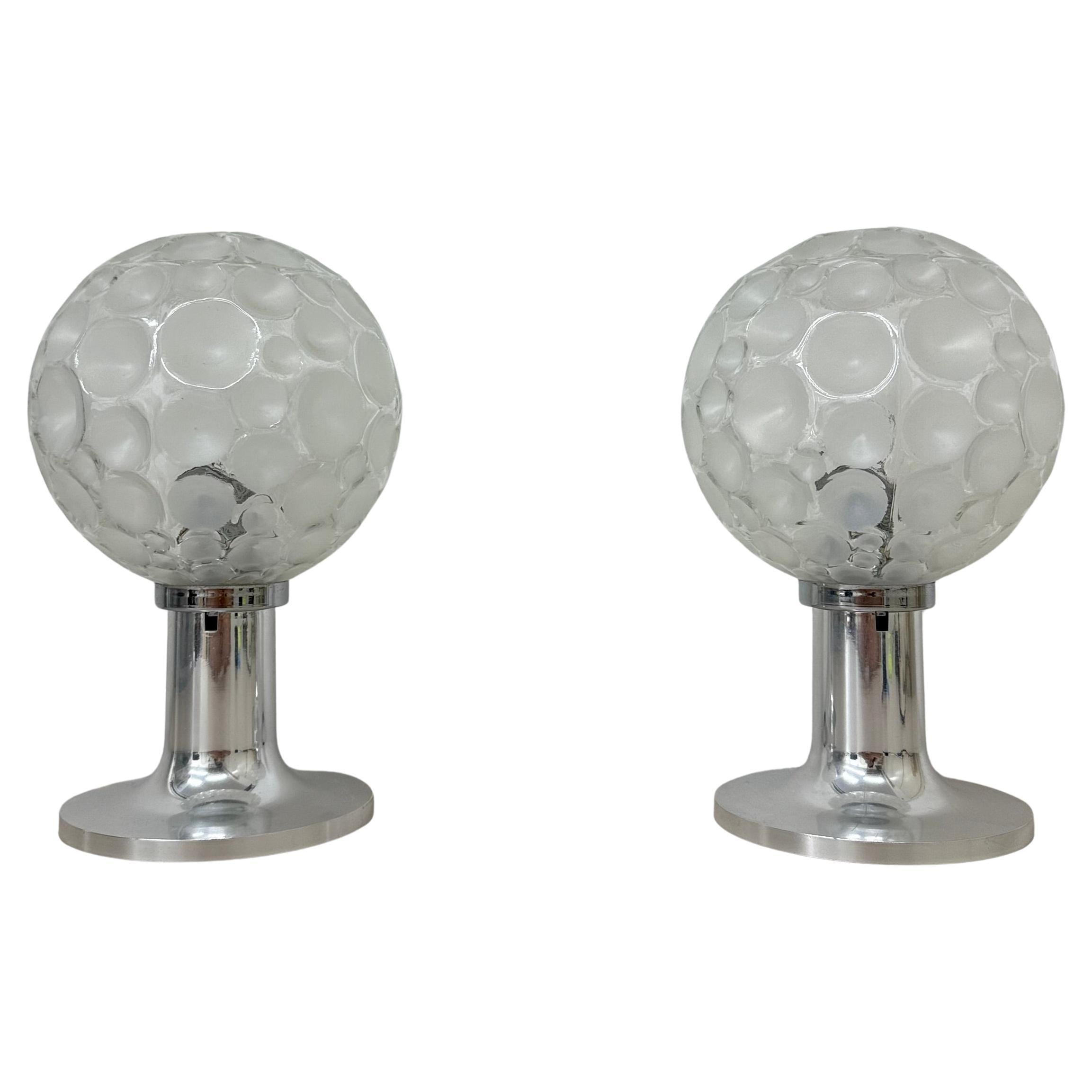 Hustadt leuchten glass table lamps , 1970s For Sale
