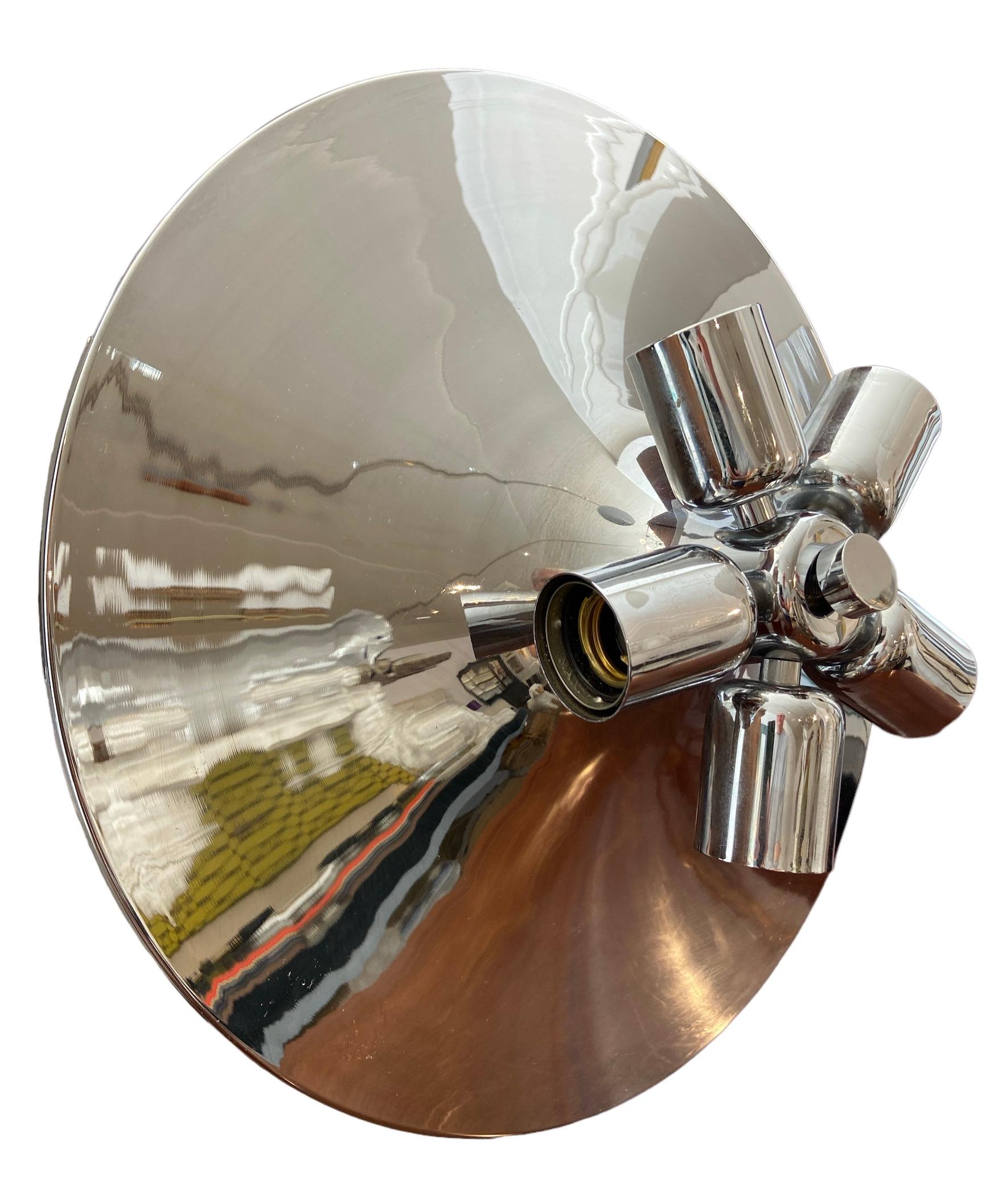 Mid-Century Modern Hustadt plafonneer in chrome For Sale