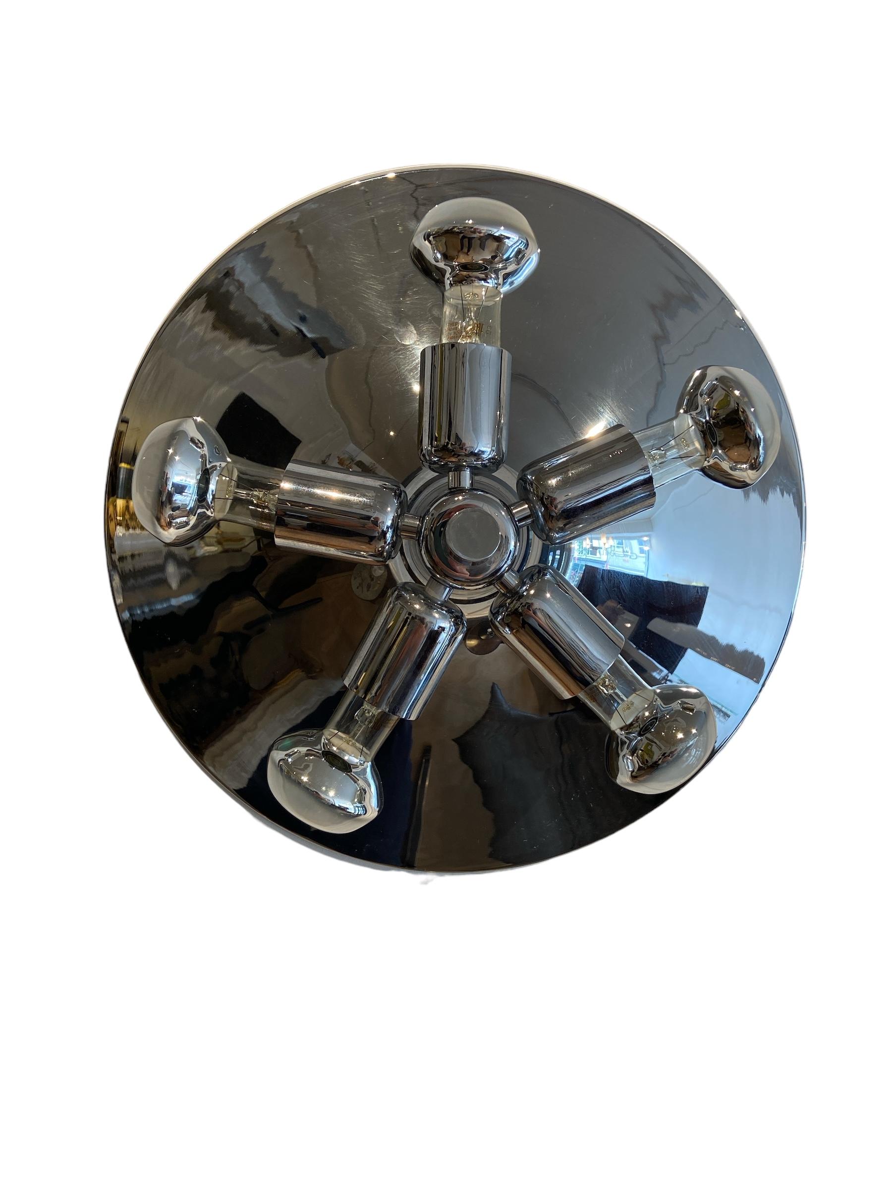 German Hustadt plafonneer in chrome For Sale