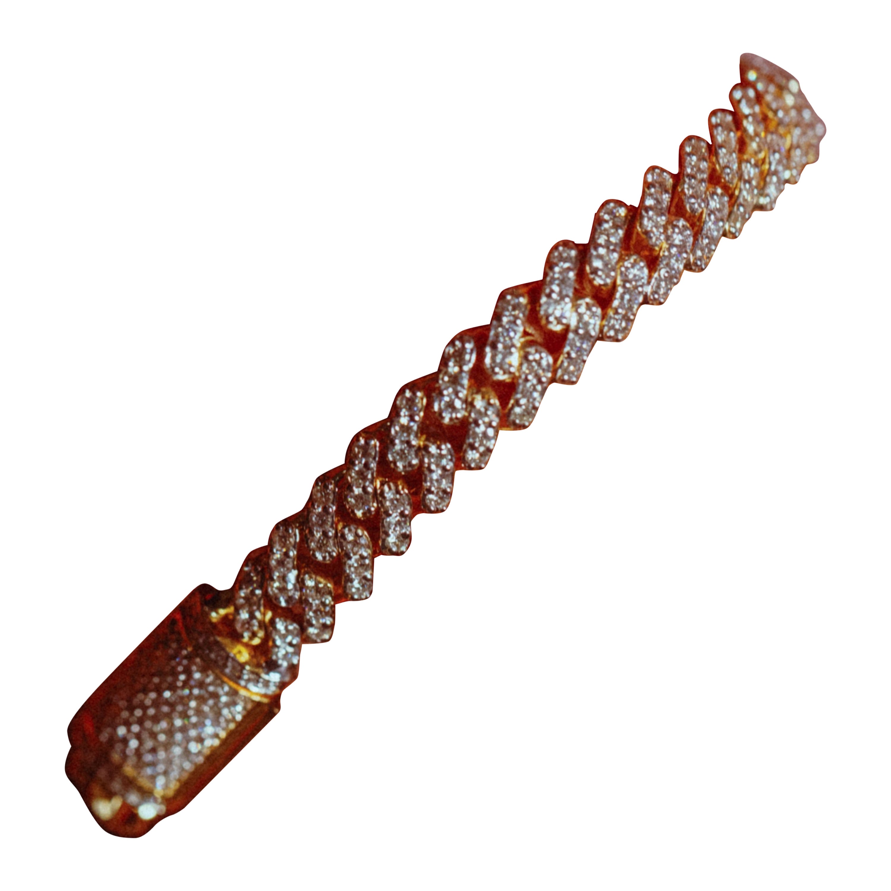 Hustle + Glow Cuban Link Diamond Bracelet For Sale