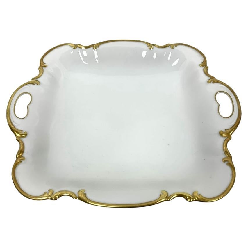 Hutchenruther Brighton Handled Porcelain Tray For Sale