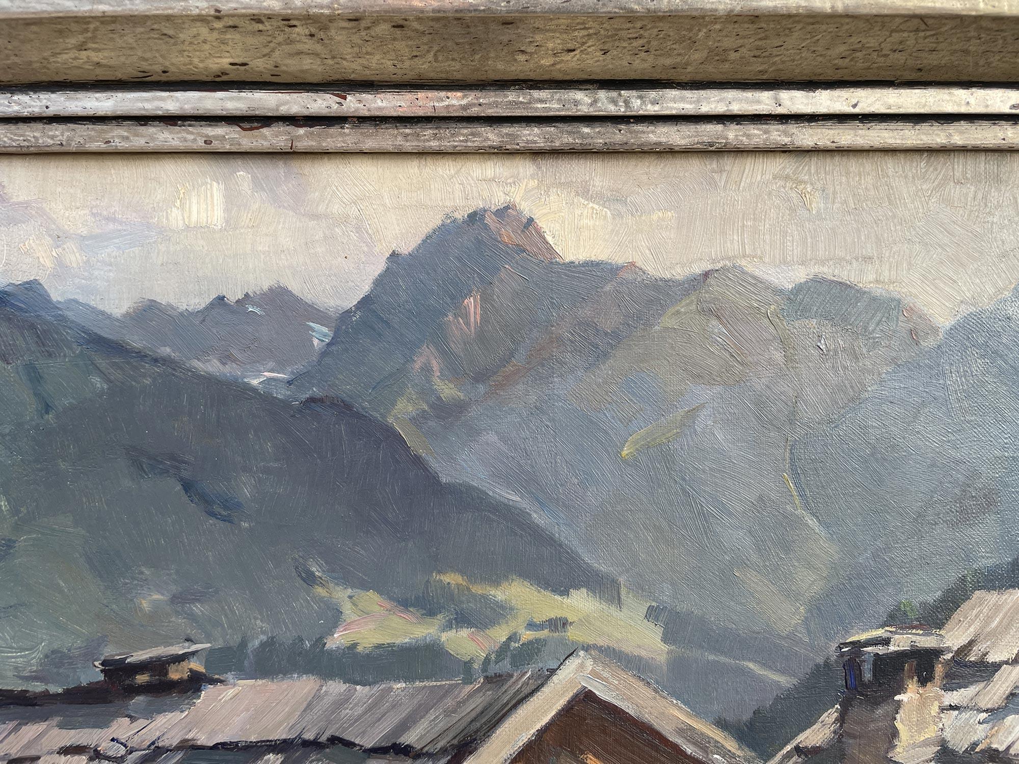 Tela Rifugi a Landeck - Alpi europee - olio su tela in vendita