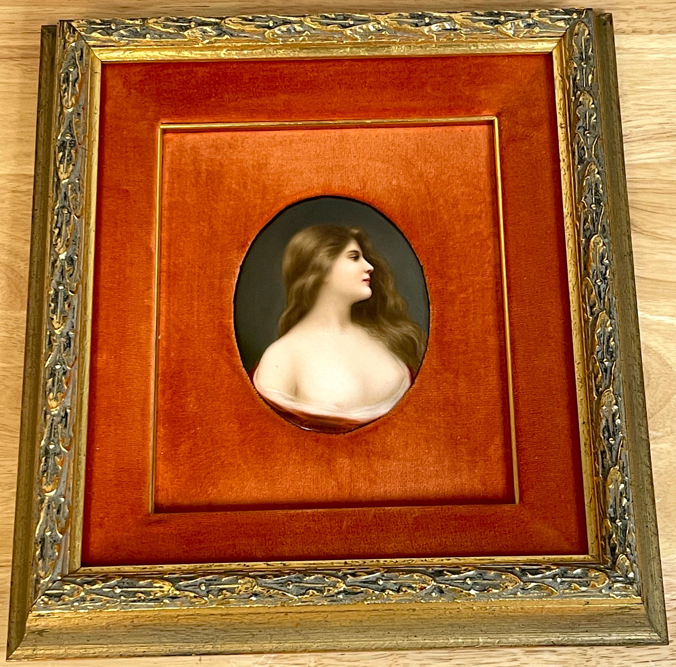 Hutschenreuther Pintura alemana sobre porcelana de una belleza, firmada Wagner en Bueno estado para la venta en West Palm Beach, FL