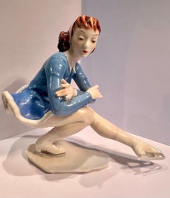 Hutschenreuther Germany Ice Skater Porcelain Figurine by Artist H. Achtziger