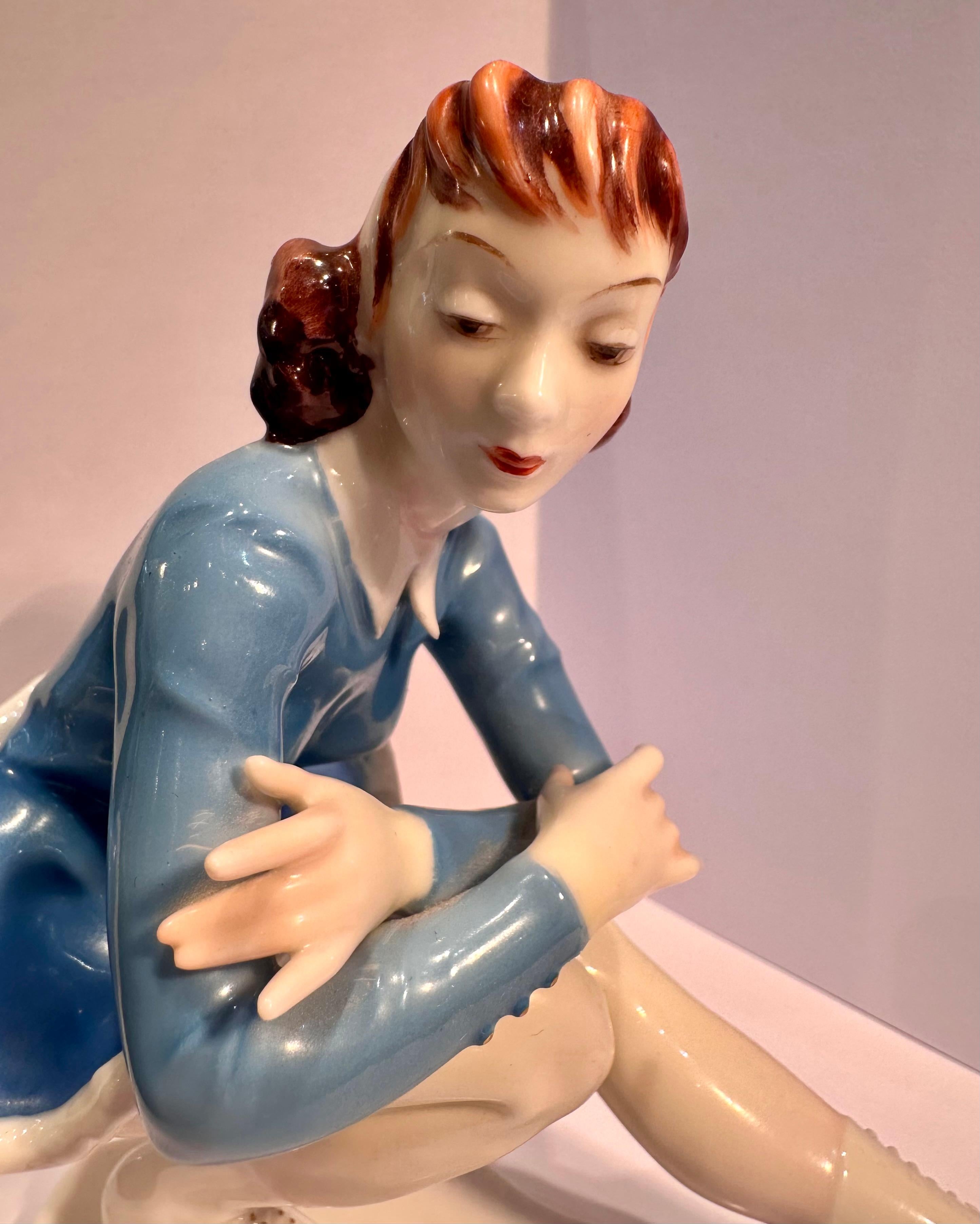 Other Hutschenreuther Germany Ice Skater Porcelain Figurine by Artist H. Achtziger
