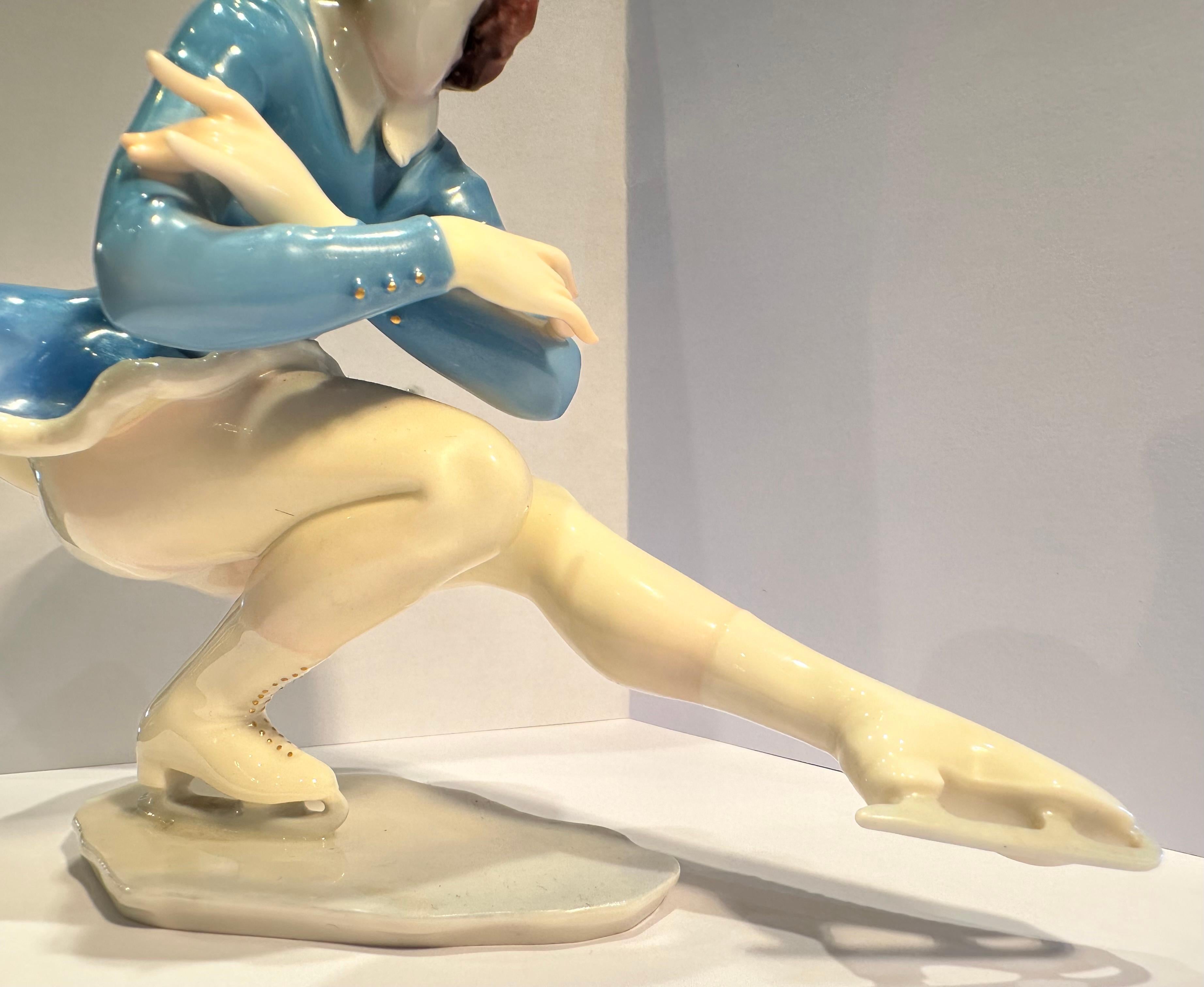 Hutschenreuther Germany Ice Skater Porcelain Figurine by Artist H. Achtziger 1