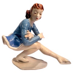 Hutschenreuther Germany Ice Skater Porcelain Figurine by Artist H. Achtziger