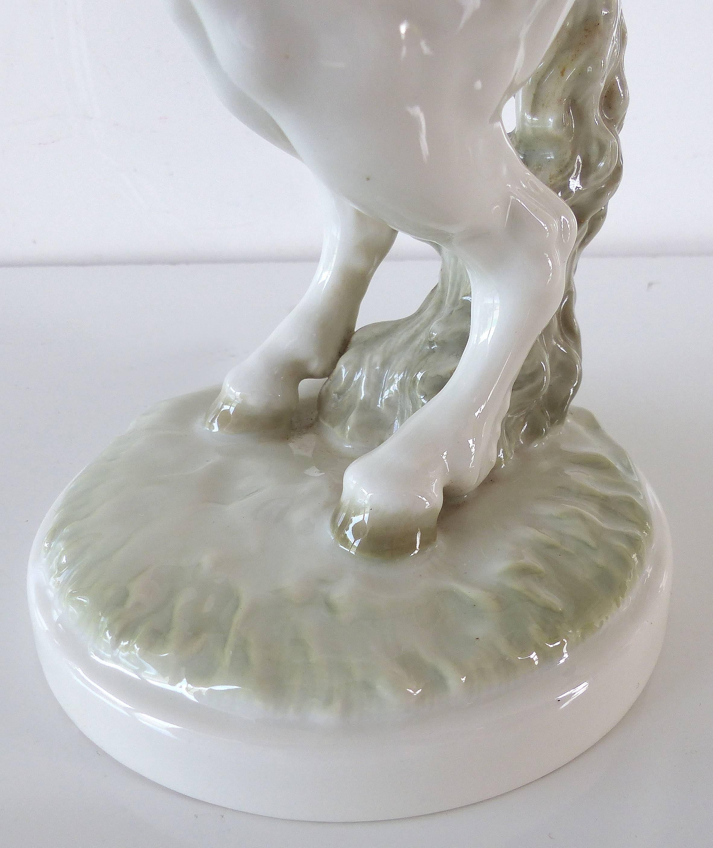 Hutschenreuther Germany Porcelain Rearing Horse and Rider 6