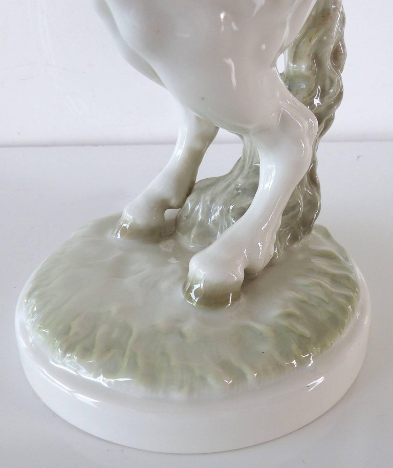 Hutschenreuther Germany Porcelain Rearing Horse and Rider at 1stDibs