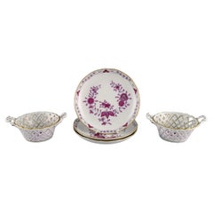 Vintage Hutschenreuther, Germany. Three plates and two bowls in openwork porcelain.