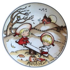 Hutschenreuther Joan Walsh Anglund Autumn Plate — Herbst, 1966, Vintage 2C172
