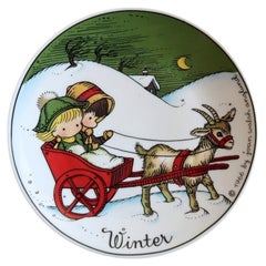 Hutschenreuther Joan Walsh Anglund Winter Plate — Winter, 1966, Vintage 2C170