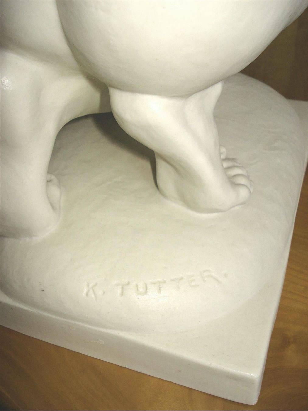 Romantic Hutschenreuther Large Porcelain Woman Figure Signed Karl Tutter