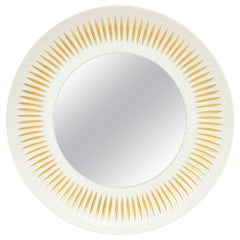Hutschenreuther Mirror, Porcelain, Sunburst, Gold, White, Signed