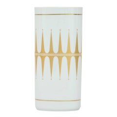 Hutschenreuther Vase, Porcelain, White, Gold, Signed