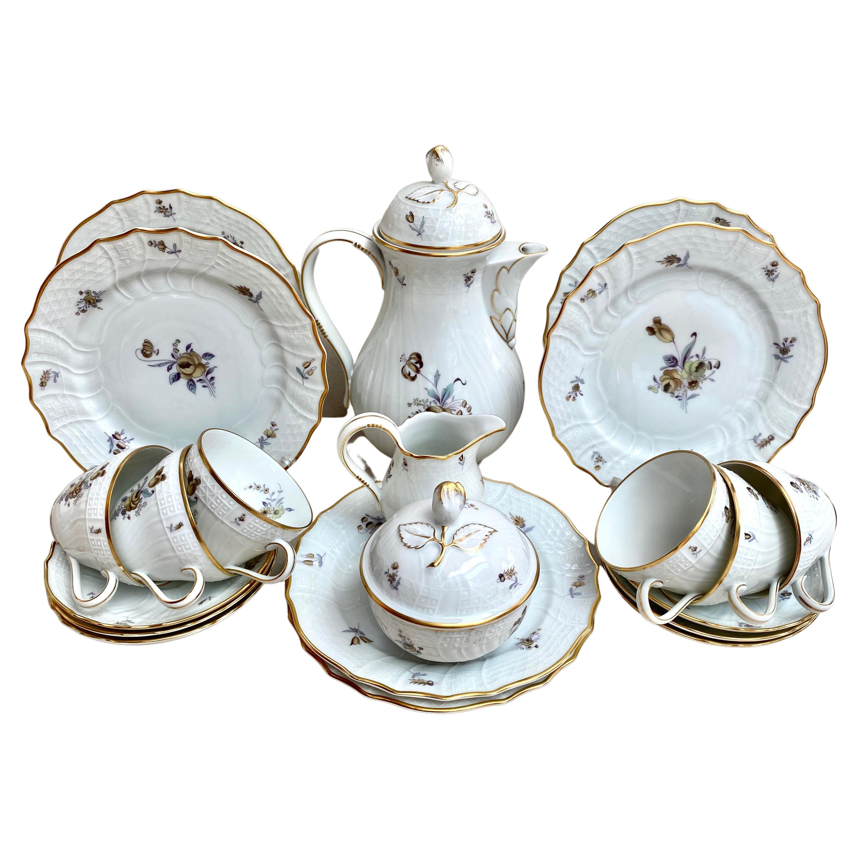 Hutschenreuther Selb Tee-Set aus antikem Hutschenreuter-Bavaria-Knochenporzellan im Angebot