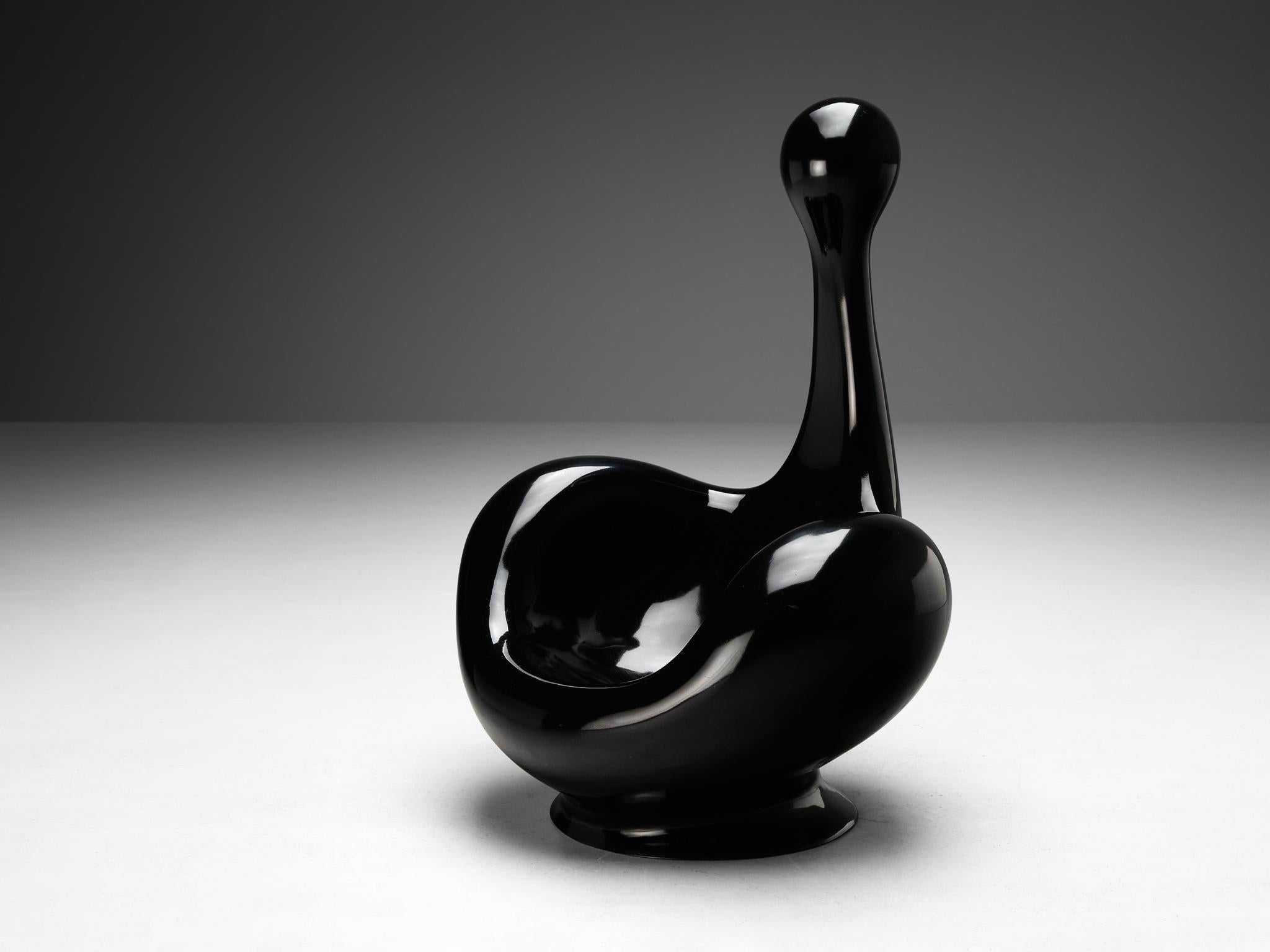 Huub & Adelheid Kortekaas 'Engelhart' Chair in Black Fiberglass For Sale 4