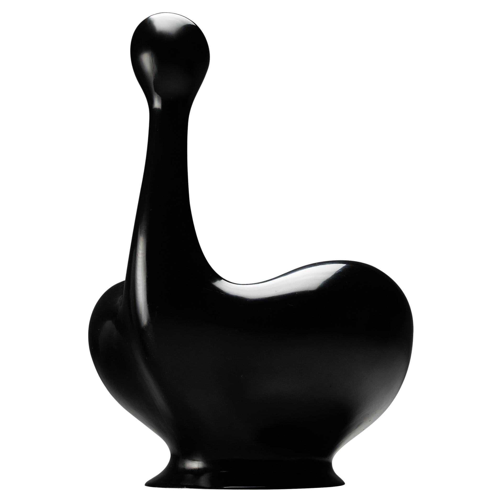 Huub & Adelheid Kortekaas 'Engelhart' Stuhl aus schwarzem Glasfaser 