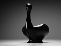 Huub & Adelheid Kortekaas Silla 'Engelhart' de fibra de vidrio negra