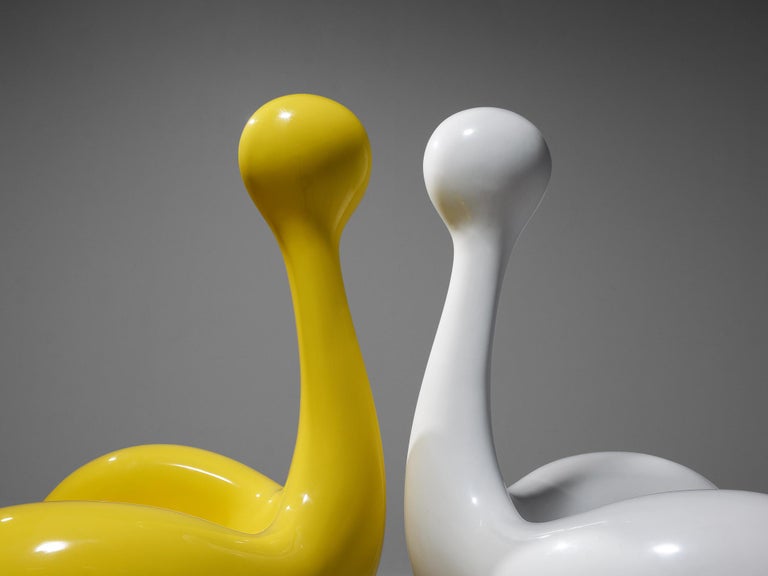 Huub and Adelheid Kortekaas Pair of 'Engelhart' Chairs in Fiberglass For Sale at 1stDibs