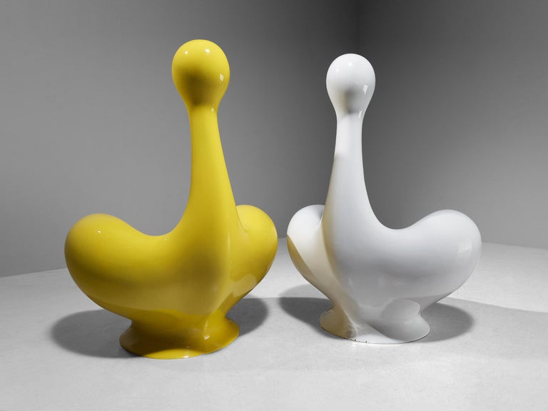 Huub and Adelheid Kortekaas Pair of 'Engelhart' Chairs in Fiberglass For Sale at 1stDibs