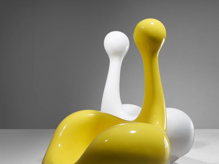 Huub and Adelheid Kortekaas Pair of 'Engelhart' Chairs in Fiberglass For Sale at 1stDibs