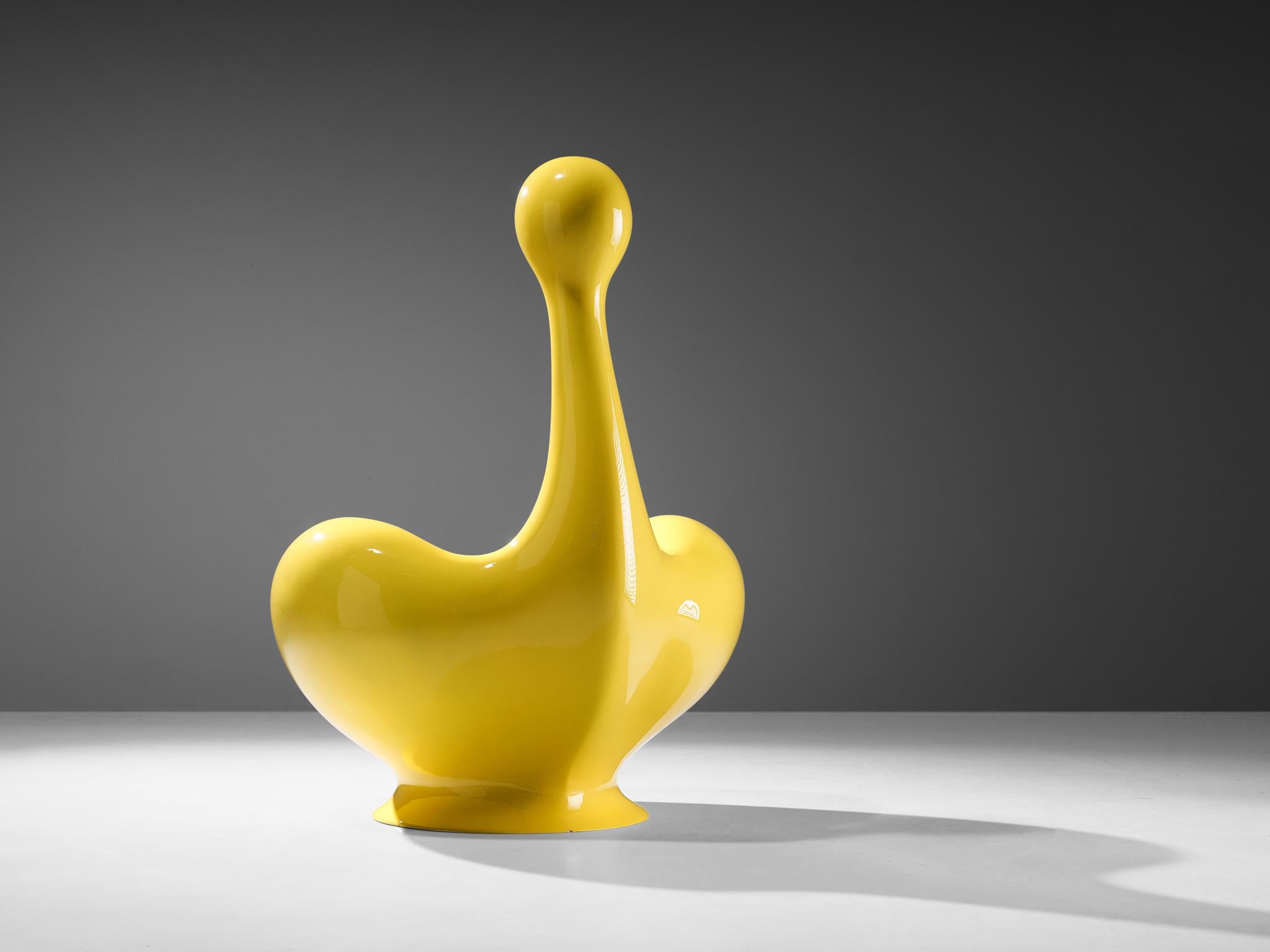 Huub and Aleid Kortekaas 'Engelhart' Chair in Yellow Fiberglass For Sale at 1stDibs