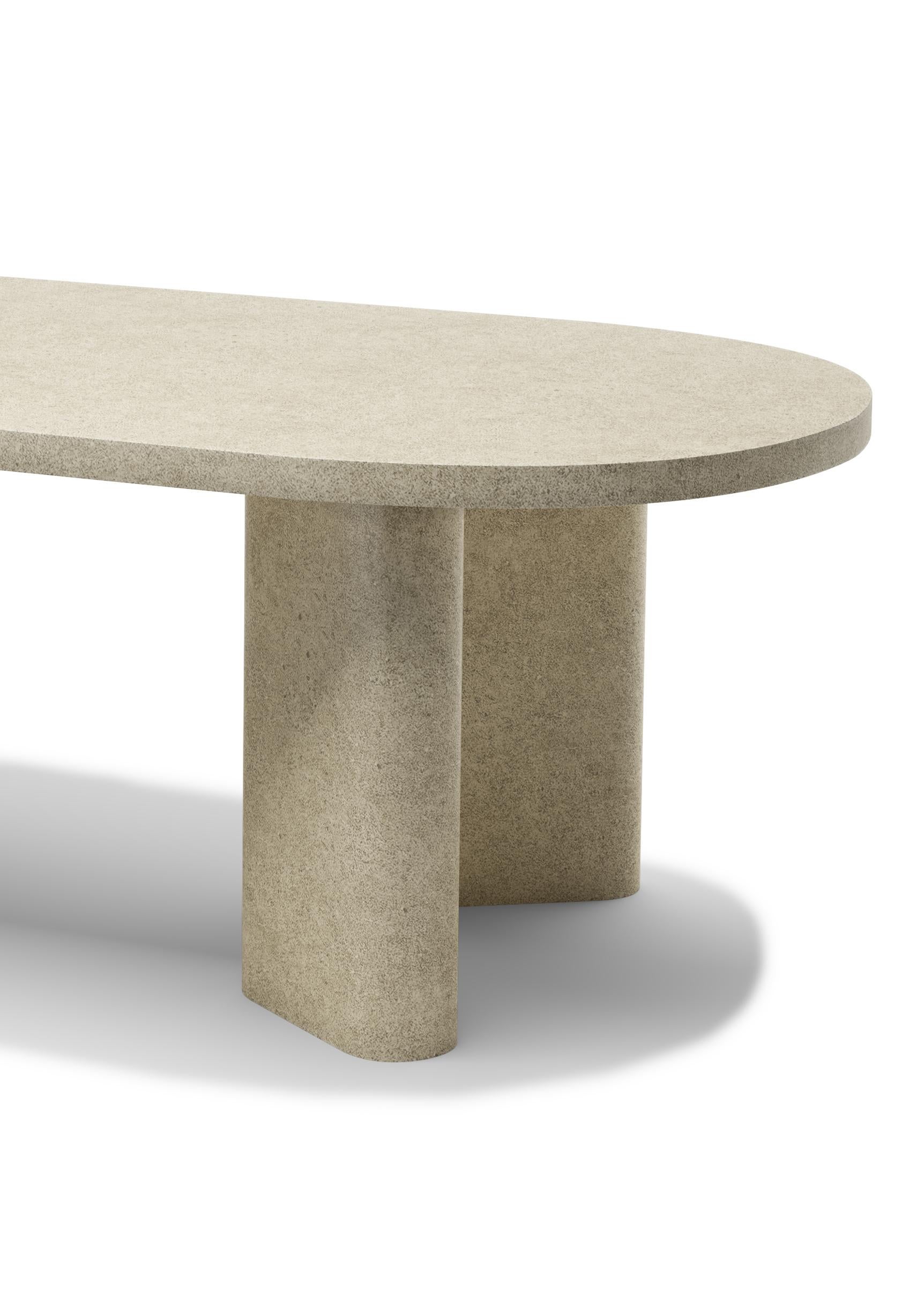 Turkish Huxley Concrete Travertine Dining Table for 8 by Snoc For Sale