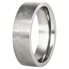 Huxley : Hand Etched Brushed Flat Titanium Comfort Fit Wedding Band