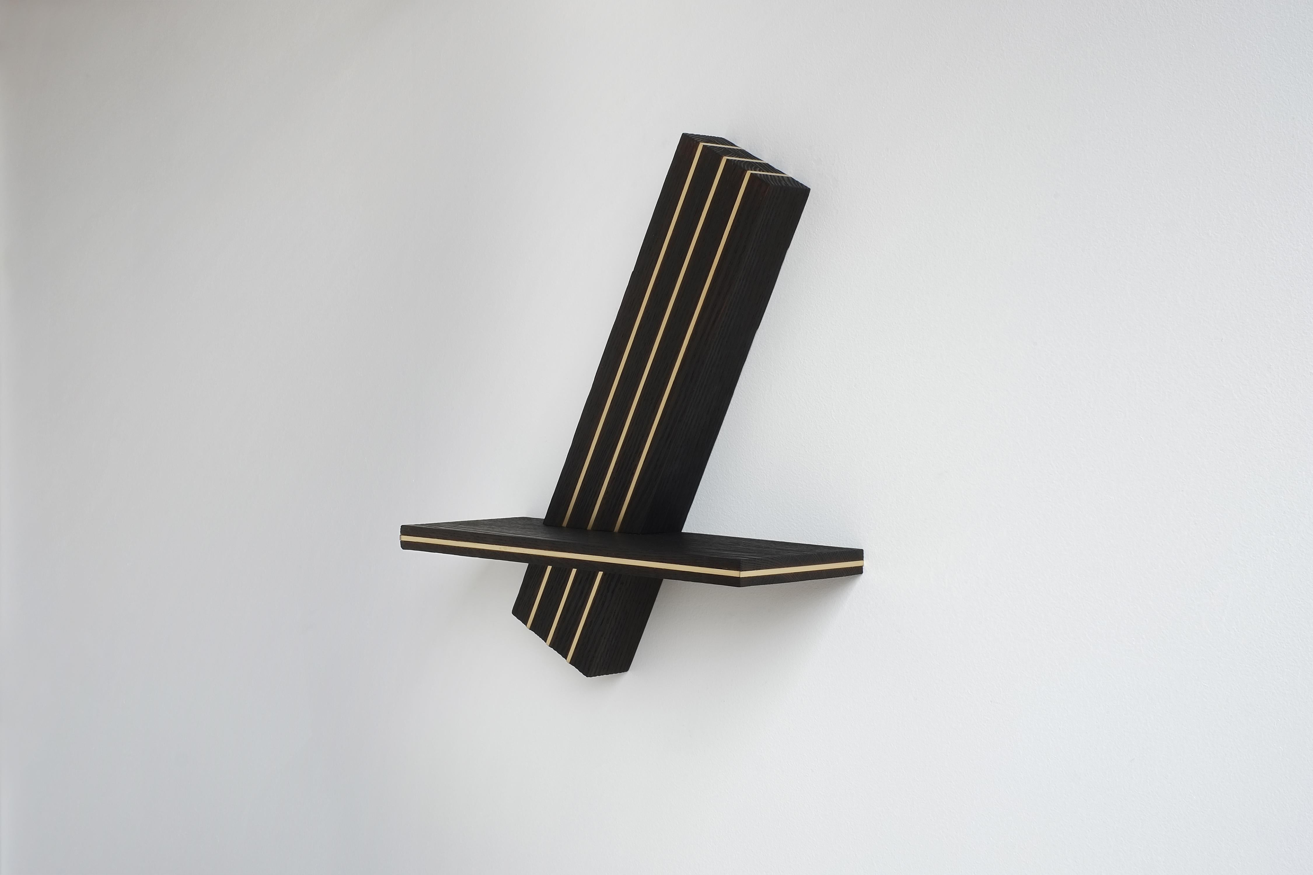 Elevate No. 5, artist-made wall-hanging shelf sculpture - Contemporary Sculpture by Huy Lam