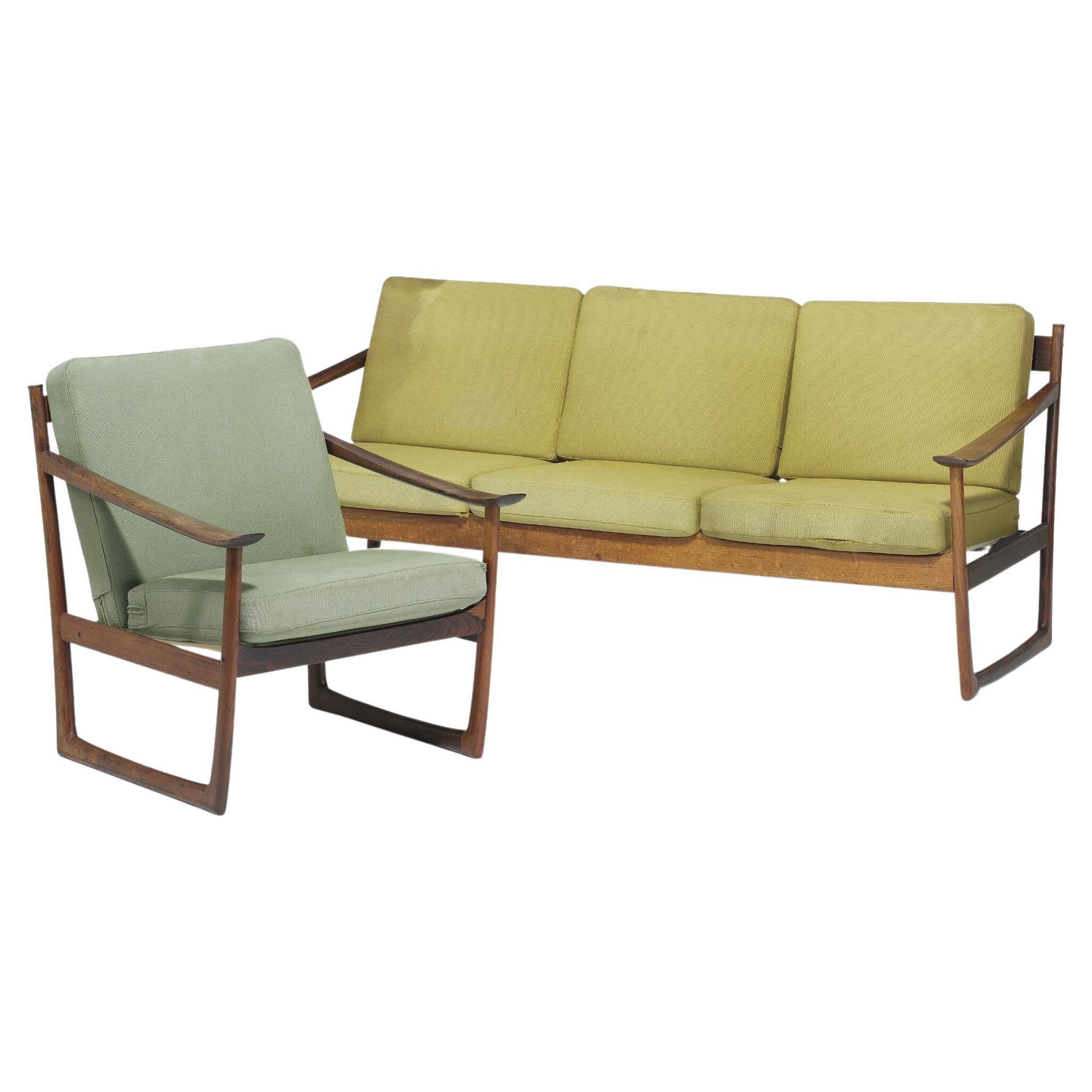 Hvidt and Molgaard Sofa and Armchair For Sale