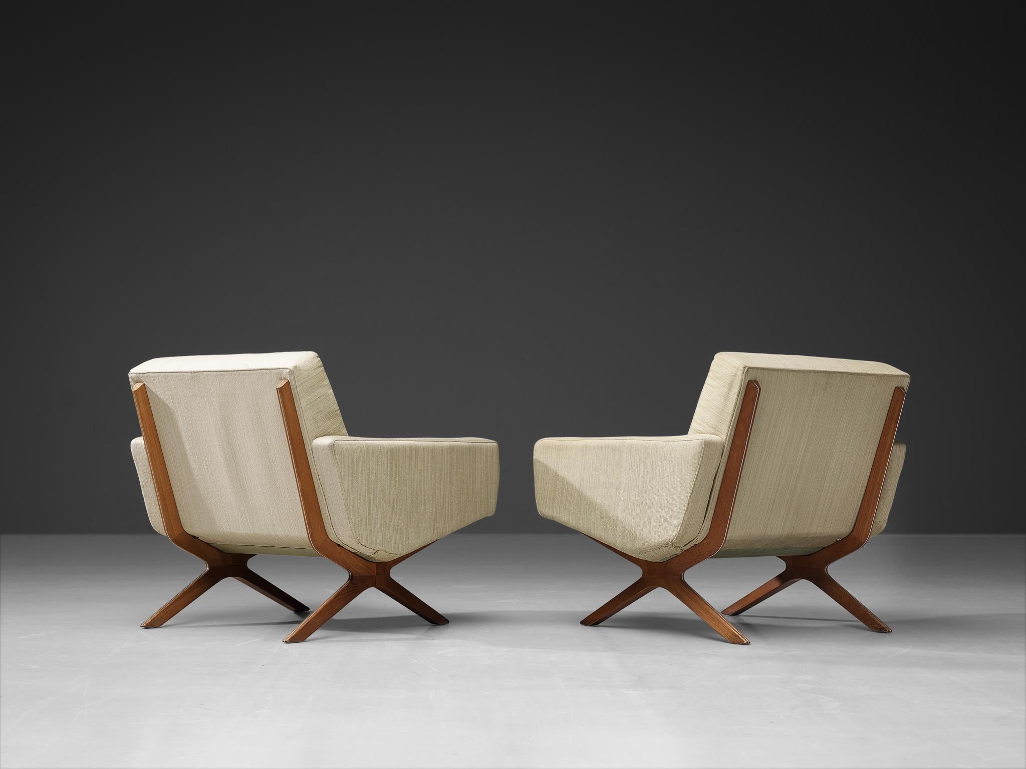 Hvidt & Mølgaard for France & Søn Pair of 'Silverline' Lounge Chairs in Teak  3