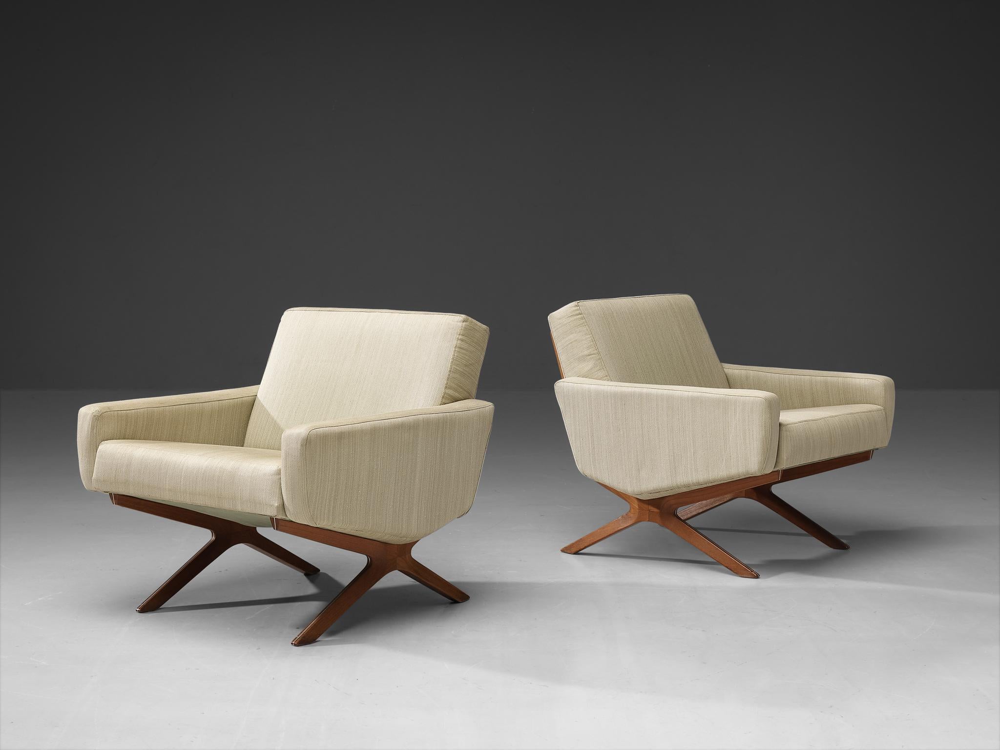 Mid-20th Century Hvidt & Mølgaard for France & Søn Pair of 'Silverline' Lounge Chairs in Teak 