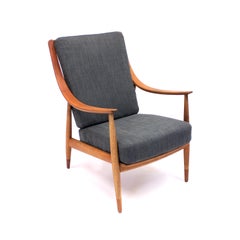 Hvidt & Mølgaard, Teak und Eiche Lounge Chair FD 145, France & Daverkosen, 1950er Jahre