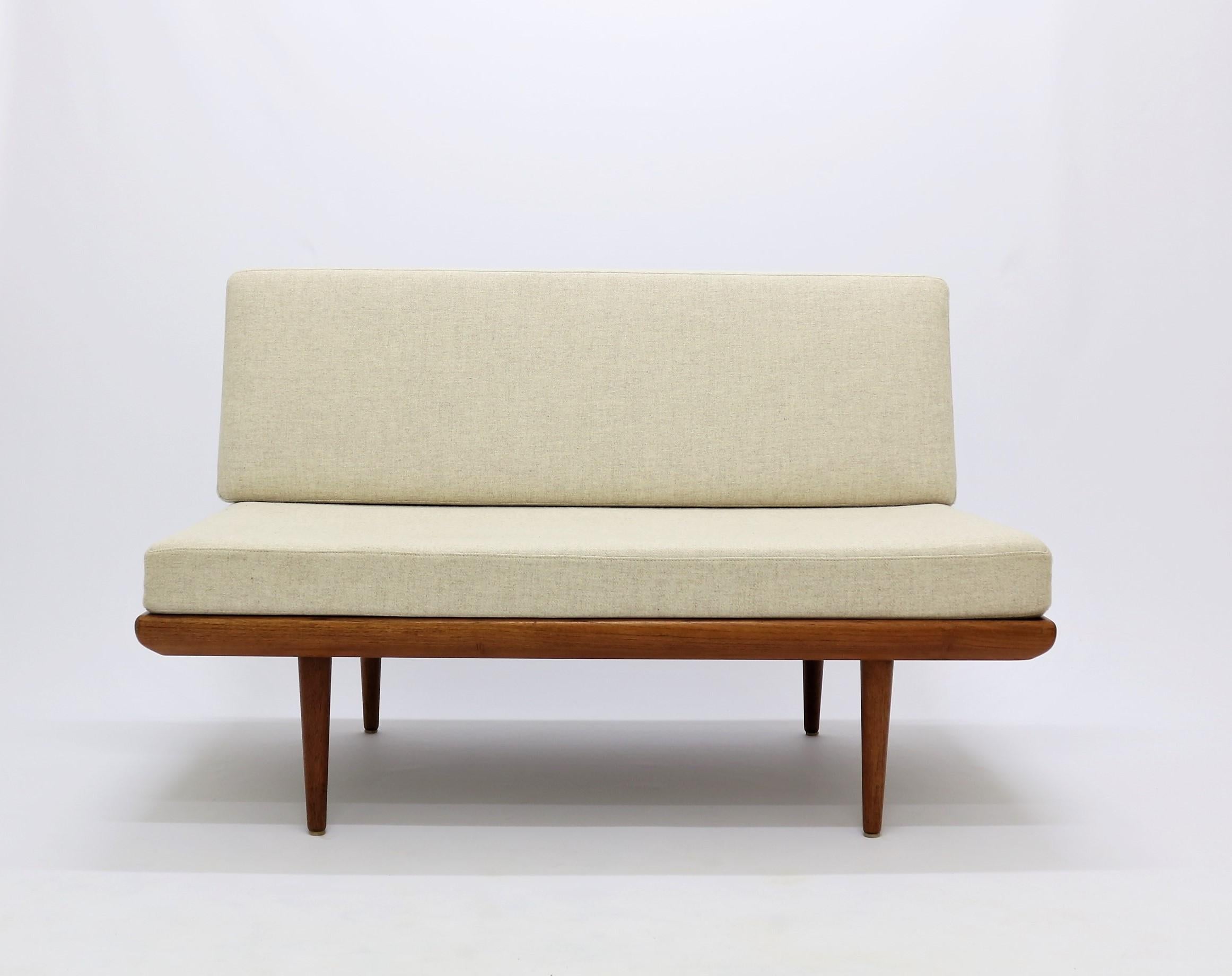 Scandinavian Modern Hvidt & Molgaard Teakwood Two-Seat Sofa Model 
