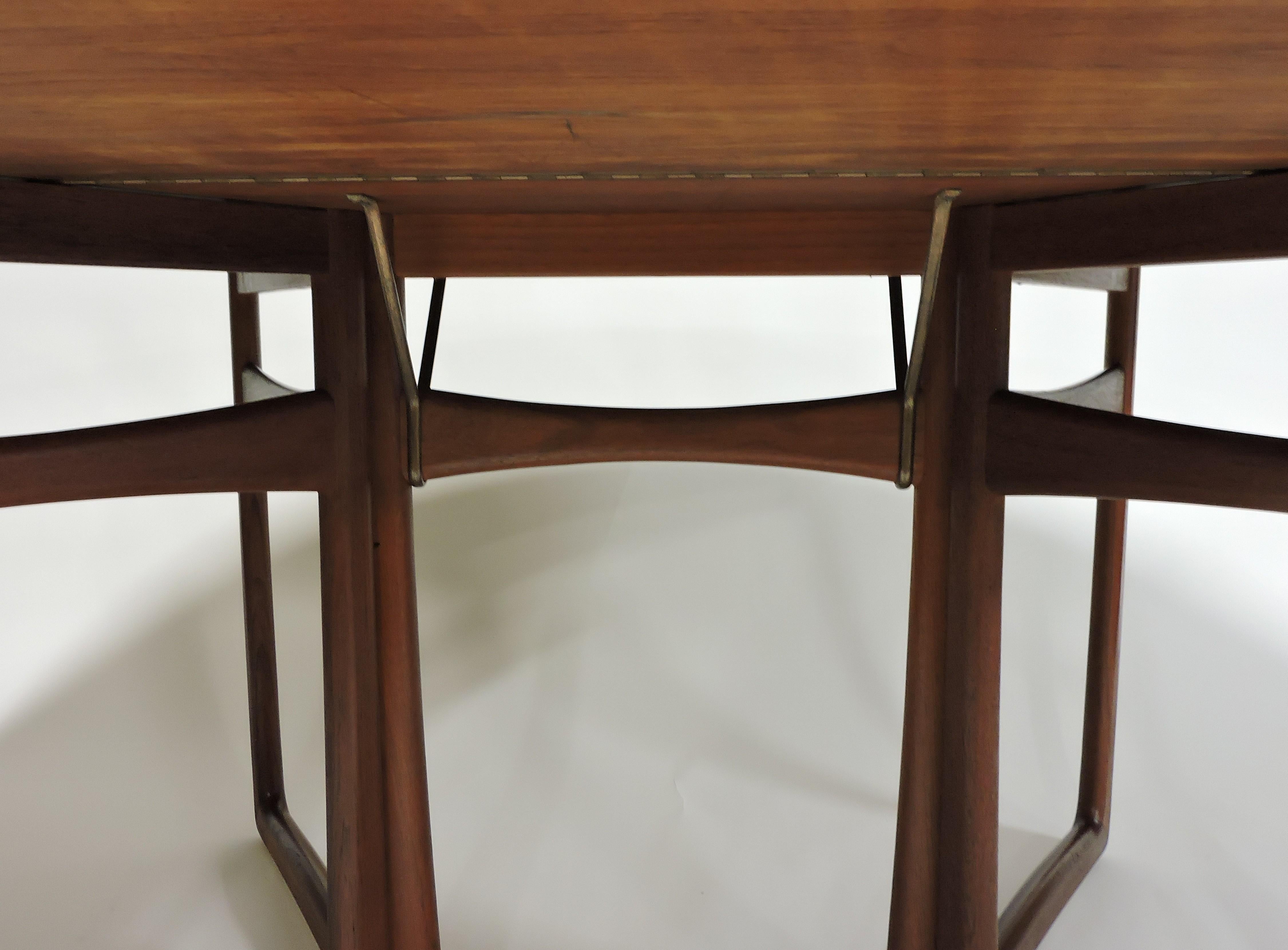 Hvidt Nielsen Danish Modern Solid Teak Drop-Leaf Dining Table Model 20/59 3