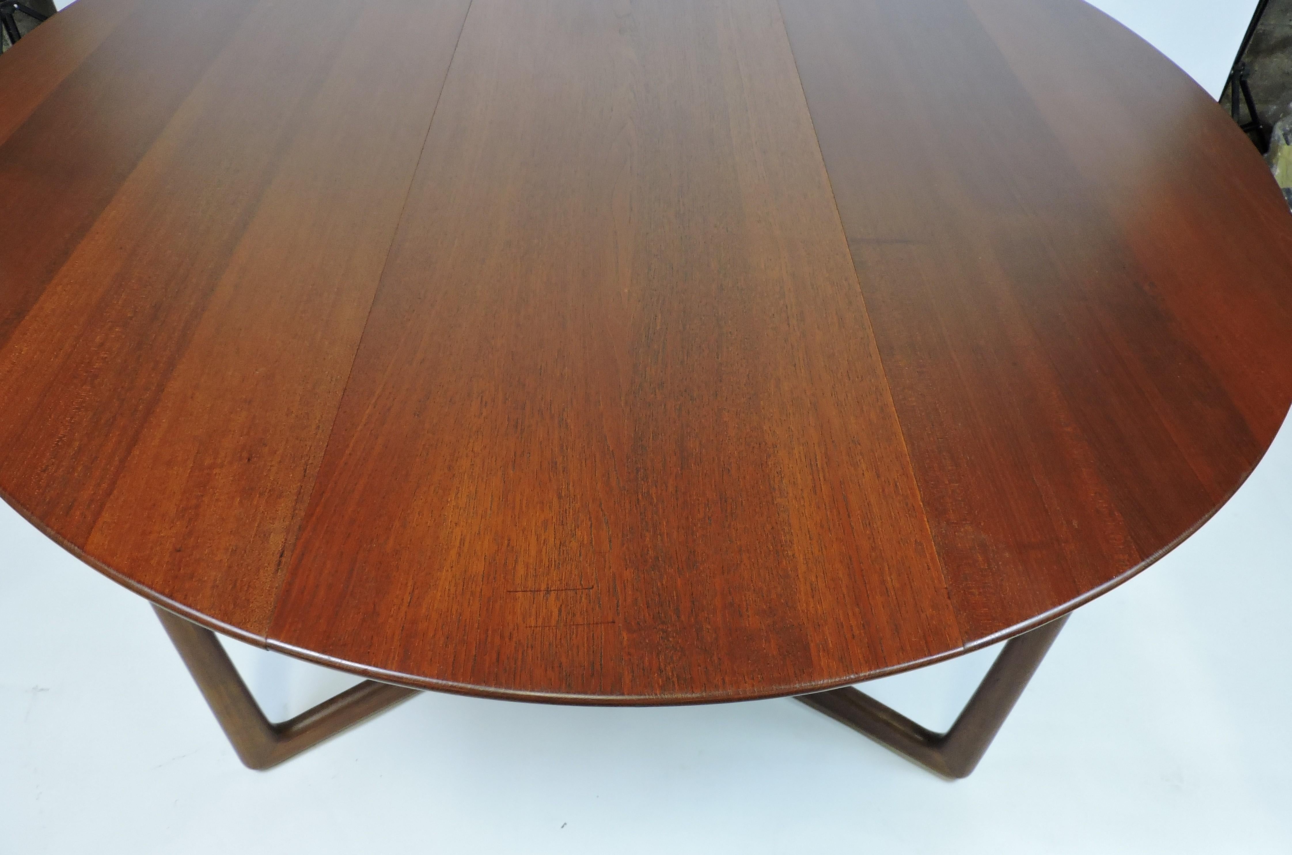 Hvidt Nielsen Danish Modern Solid Teak Drop-Leaf Gateleg Dining Table #20/59 6