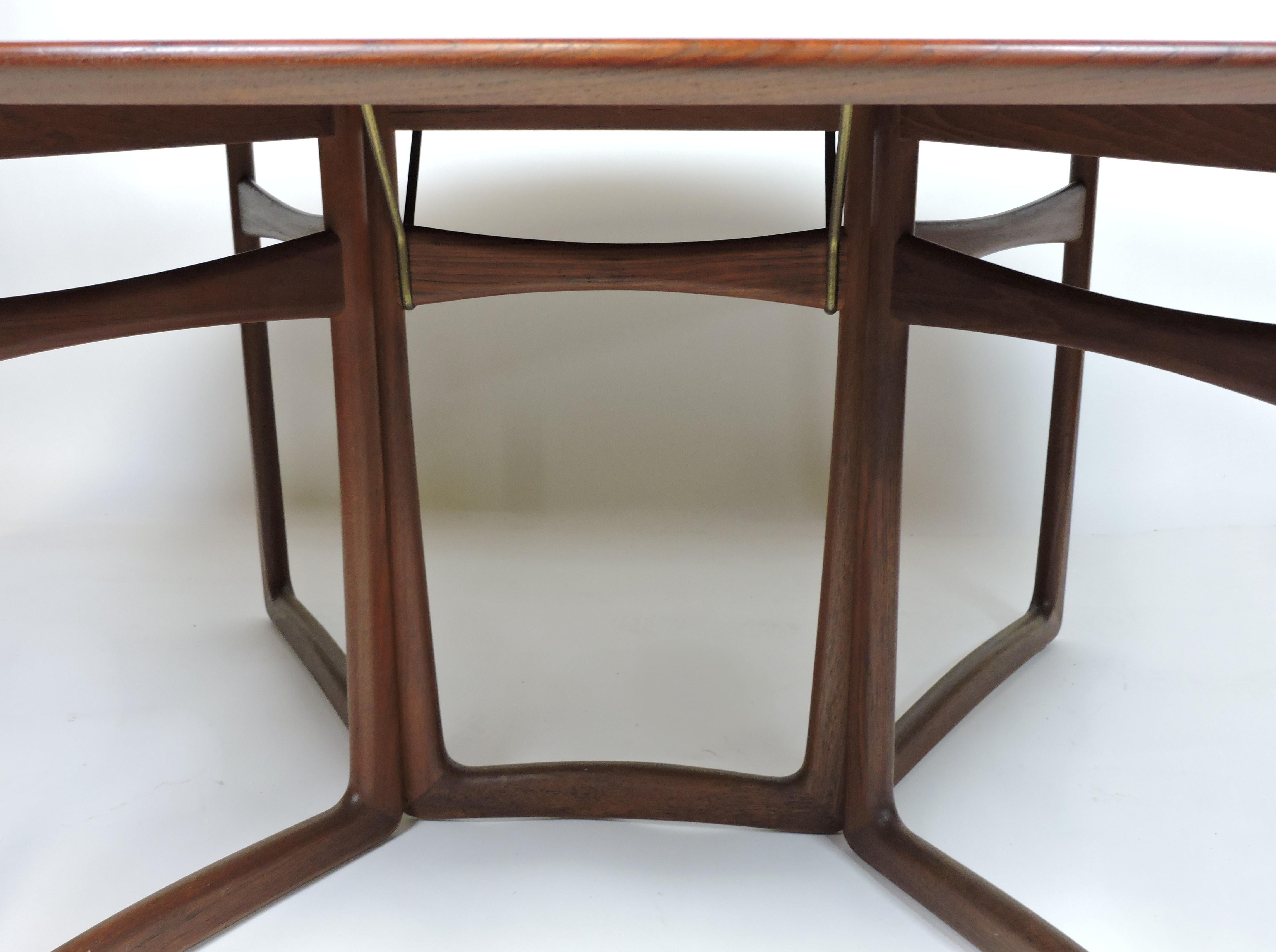 Mid-20th Century Hvidt Nielsen Danish Modern Solid Teak Drop-Leaf Gateleg Dining Table #20/59