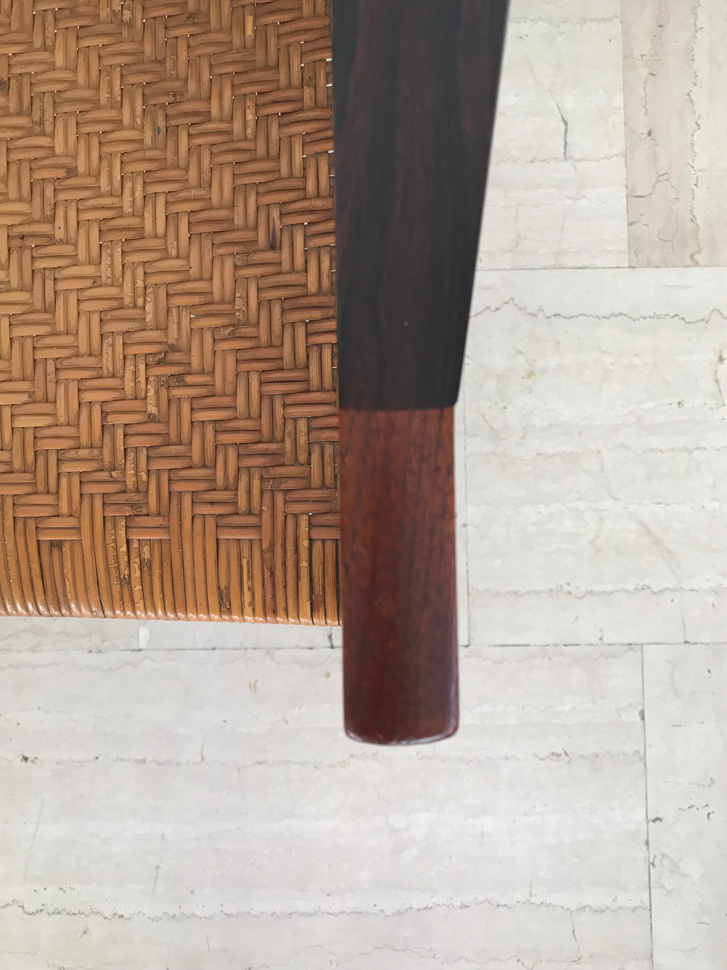 Hvidt & Orla Mølgaard Scandinavian Midcentury Rattan Wood Chair Armchair 1960s For Sale 5